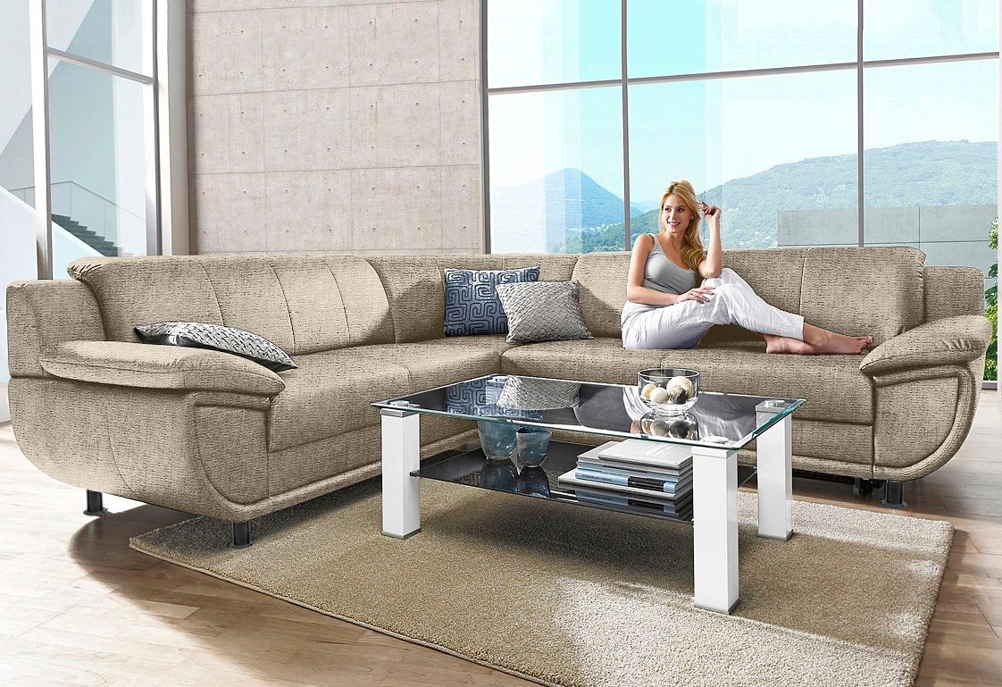 TRENDMANUFAKTUR Ecksofa »Rondo wahlweise mit Schlaffunktion, 267x247 cm (BxT), breite...