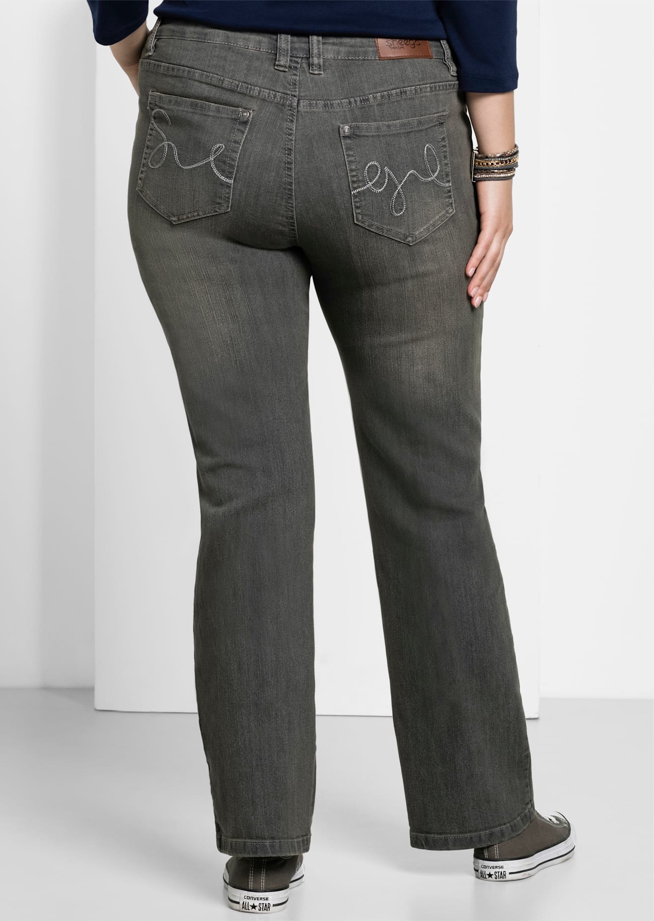 Sheego Bootcut Jeans Women Grey Denim 92 2