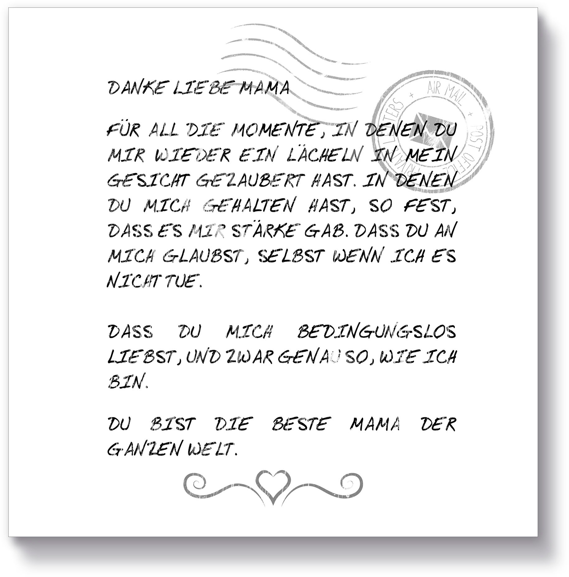 Artland Holzbild "Danke Mama", Sprüche & Texte, (1 St.)