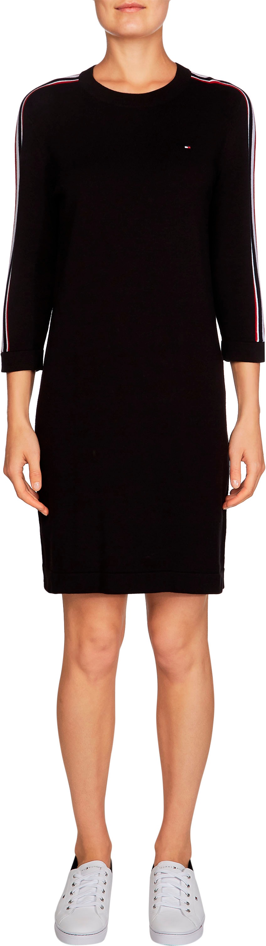 TOMMY HILFIGER Strickkleid »HERBY STP DETAIL DRESS«, mit 3/4-Ärmeln für ...