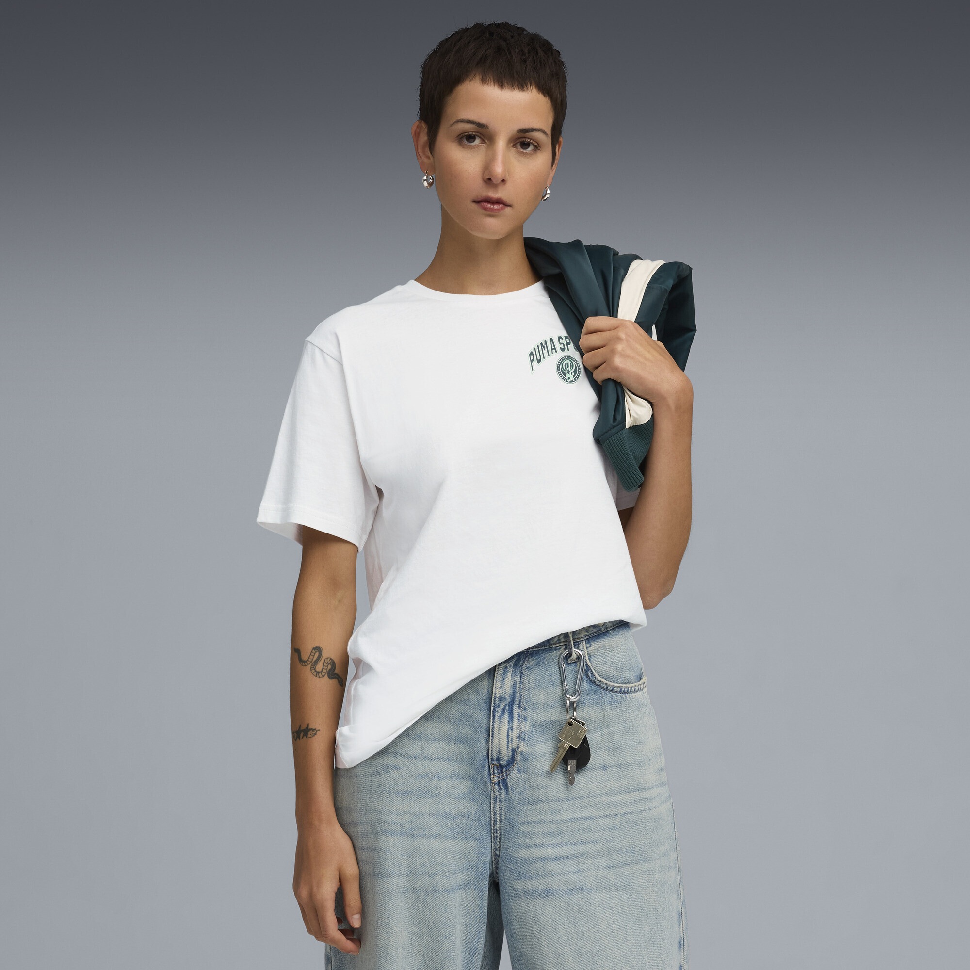 PUMA T-Shirt "Wardrobe Essentials Sports Legacy Graphic Relaxed T-Shirt Dam günstig online kaufen