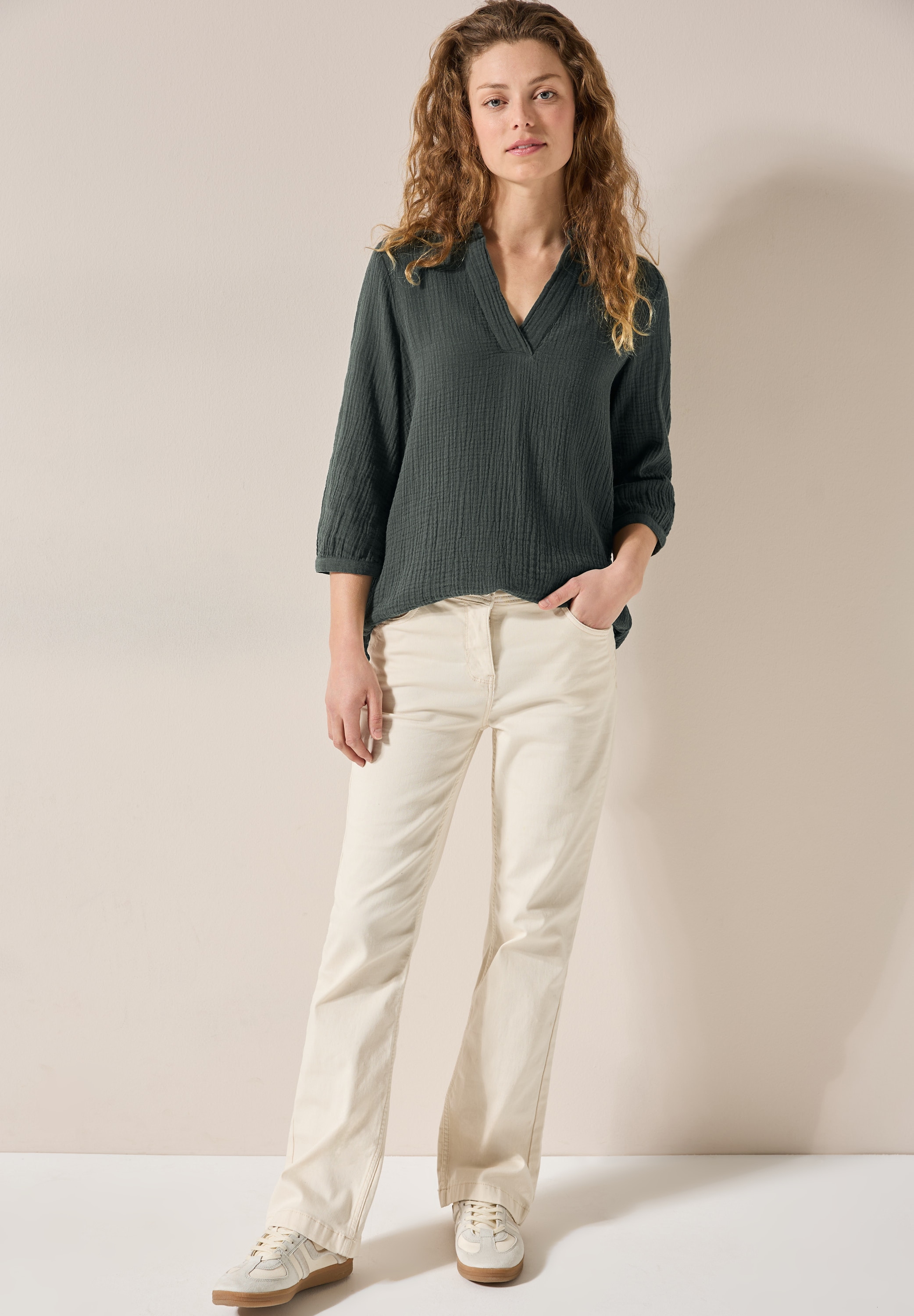 Cecil Klassische Bluse, mit 3/4 Ärmeln