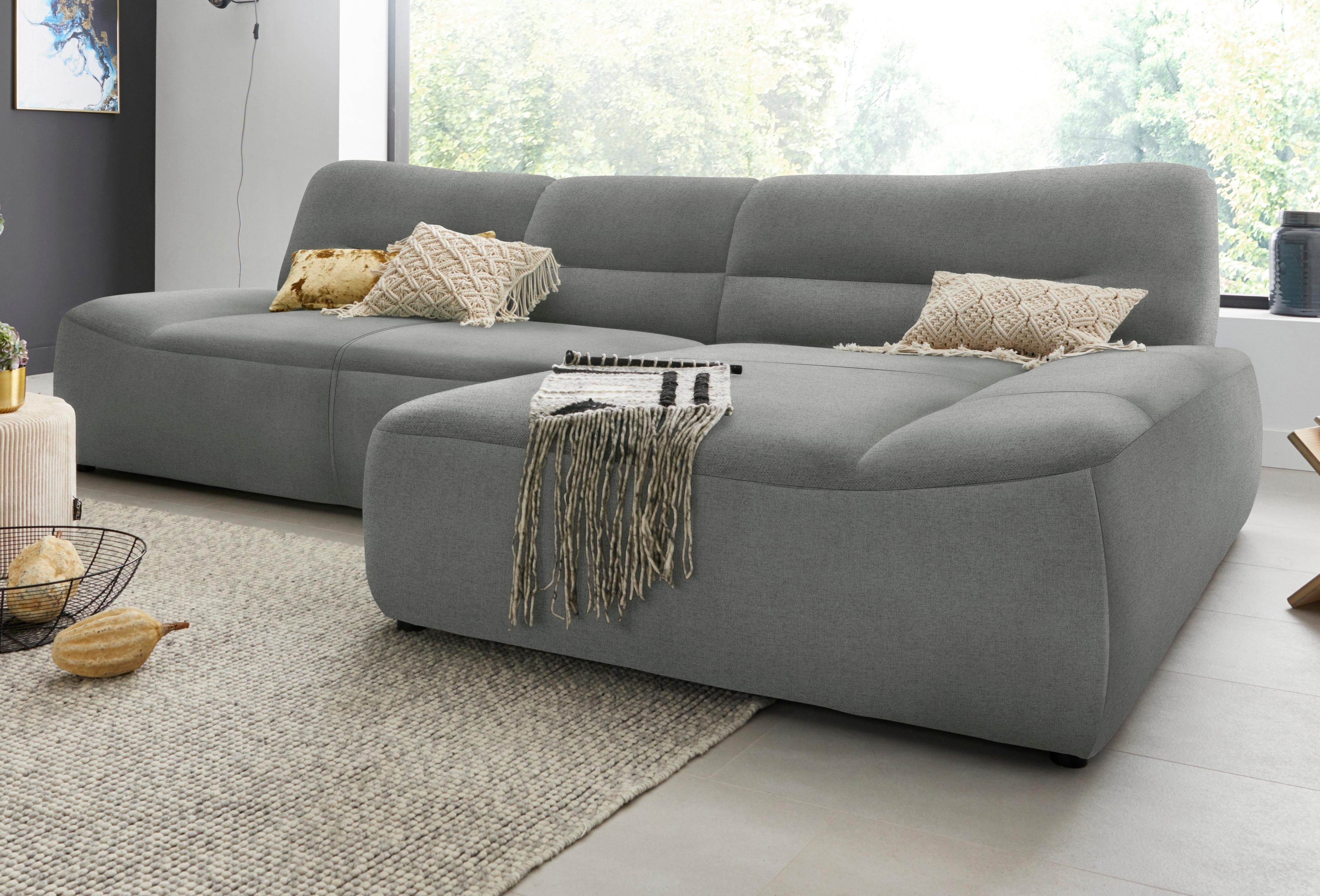 DOMO collection Ecksofa "Cesena moderne Polsterecke mit flachen Armlehnen, L-Form" fester Sitzkomfort, frei im Raum stellbar