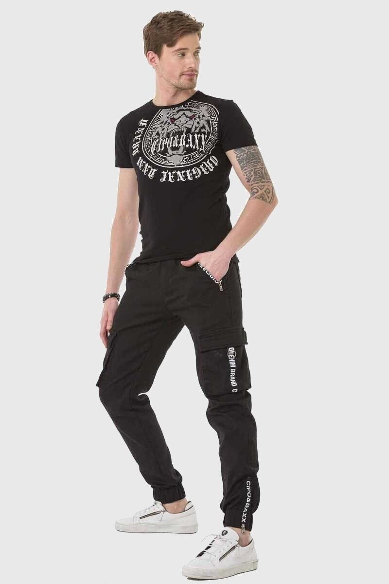 Cipo & Baxx Cargohose »Hose«, mit elastischen Bündchen