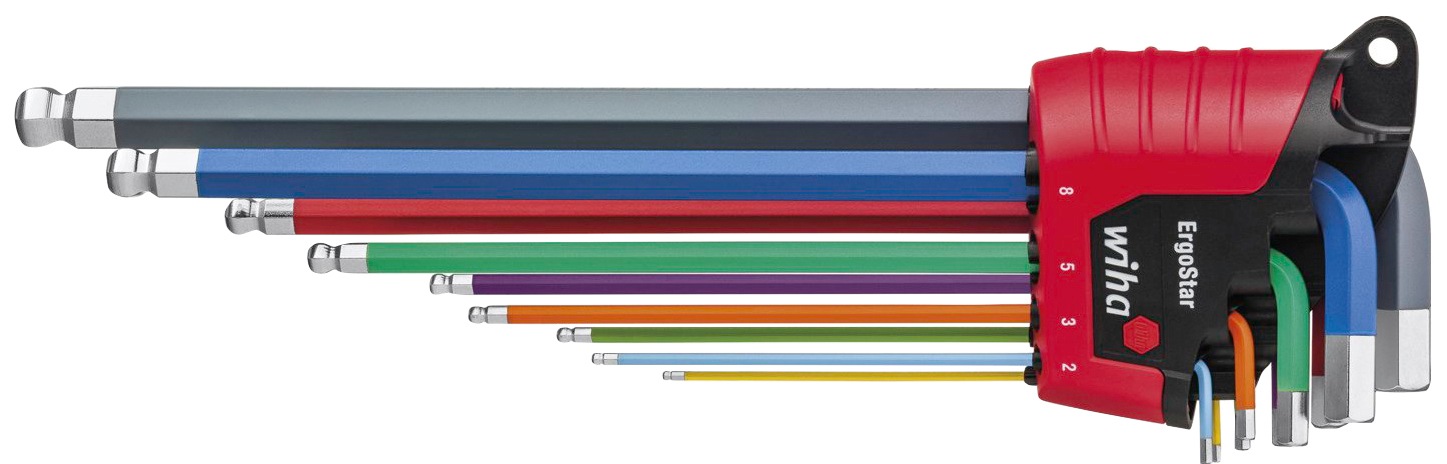 Wiha Werkzeugset »Stiftschlüssel (41483)«, 10-tlg. im ErgoStar-Halter,  Sechskant-Kugelkopf, farbig leuchtend kaufen | BAUR