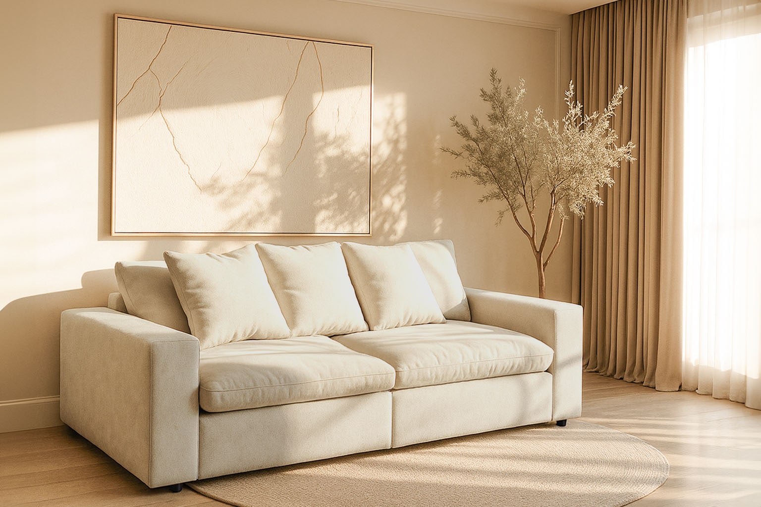 OTTO home 3-Sitzer "Venslev" Lounge-Sofa, mit extra tiefer Sitzfläche und losen Kissen