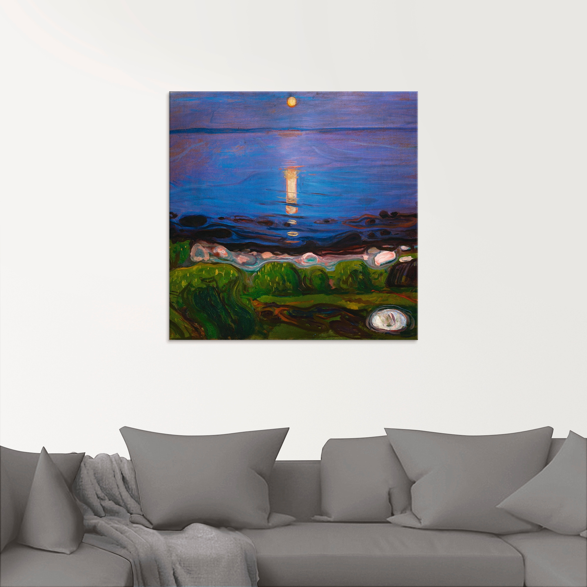 Artland Glasbild »Sommernacht am Meeresstrand.«, Gewässer, (1 St.), in verschiedenen Größen