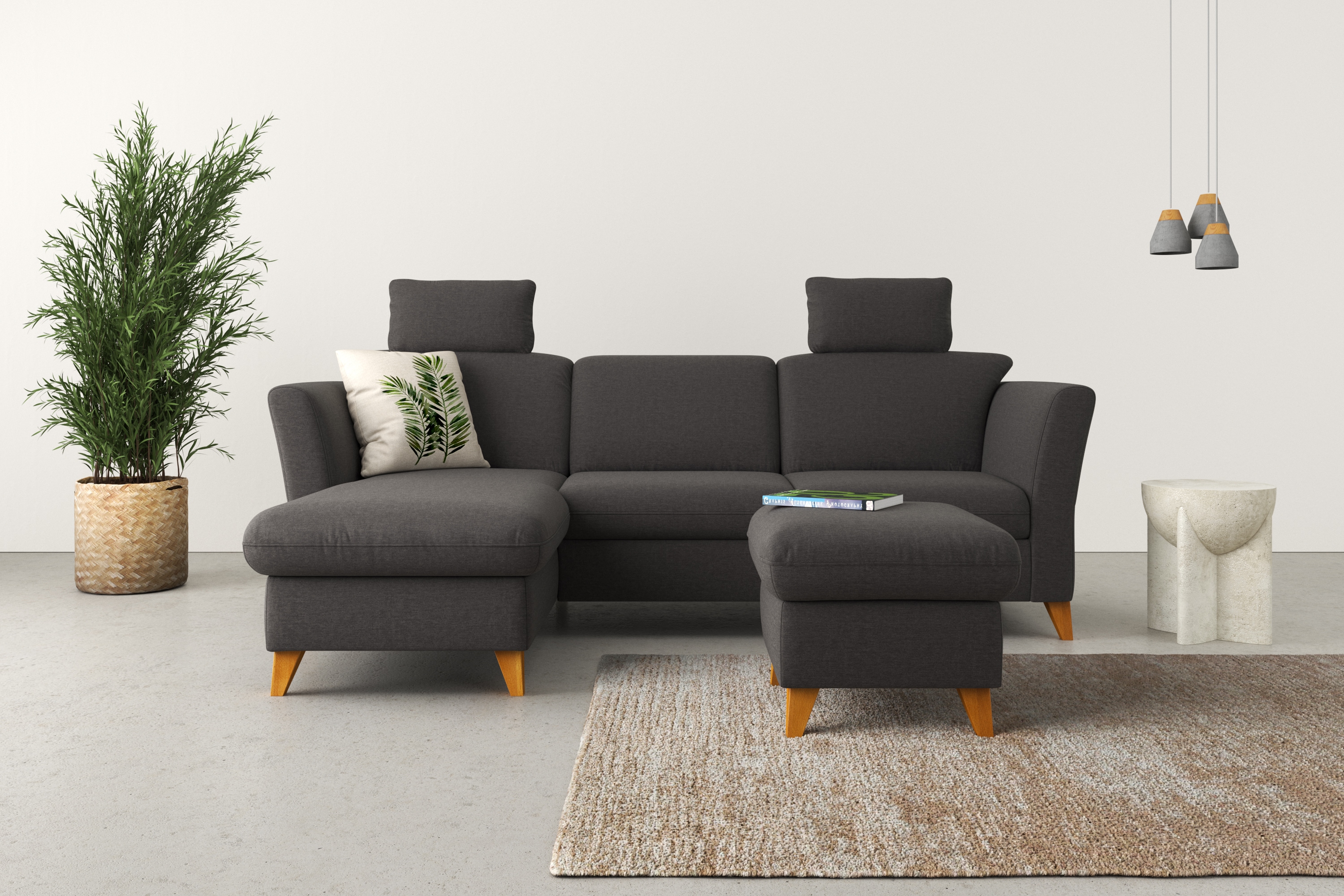 Home affaire Ecksofa "Trelleborg L-Form" Federkern-Polsterung, wahlweise mit Schlaffunktion und Bettkasten