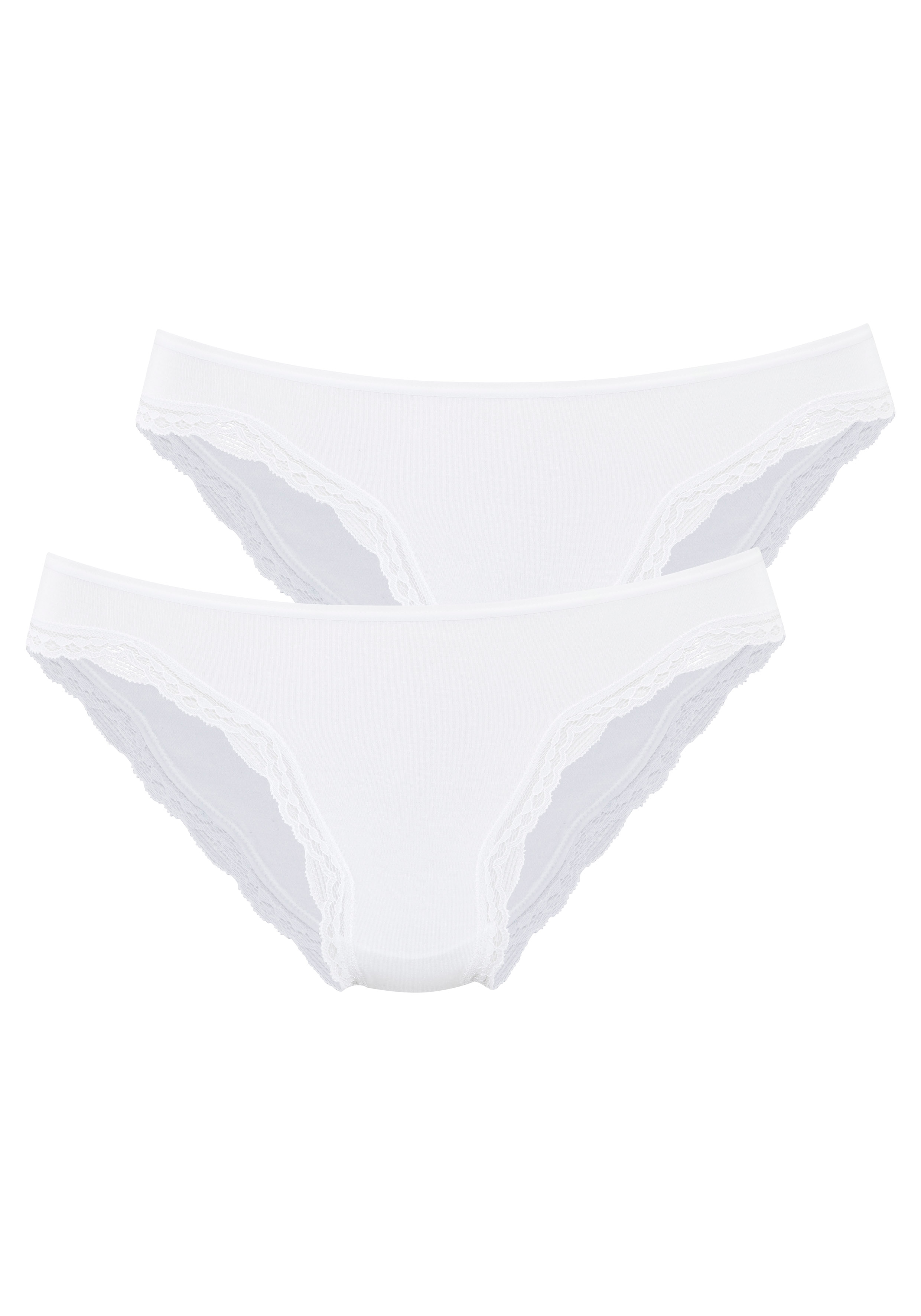 LASCANA Jazz-Pants Slips 2er-Pack, aus hochwertiger Modal-Qualität mit Spitze