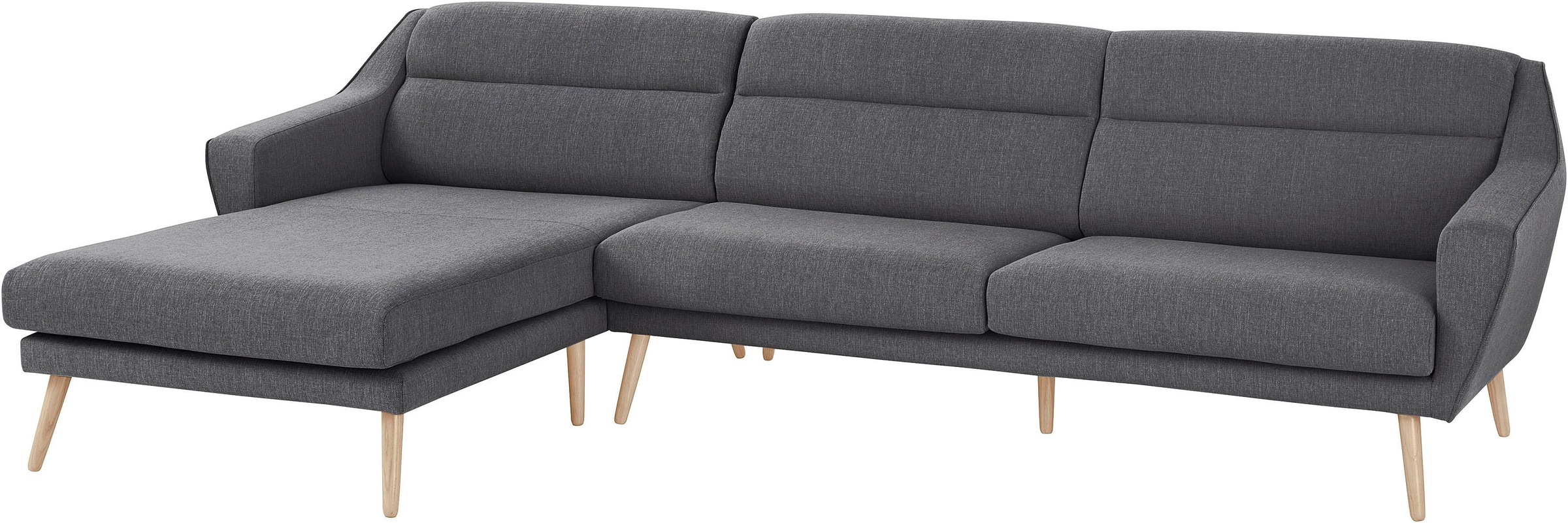 OTTO home Ecksofa "Bille L-Form" mit Naht im Rückenkissen und Beinen aus Ei günstig online kaufen