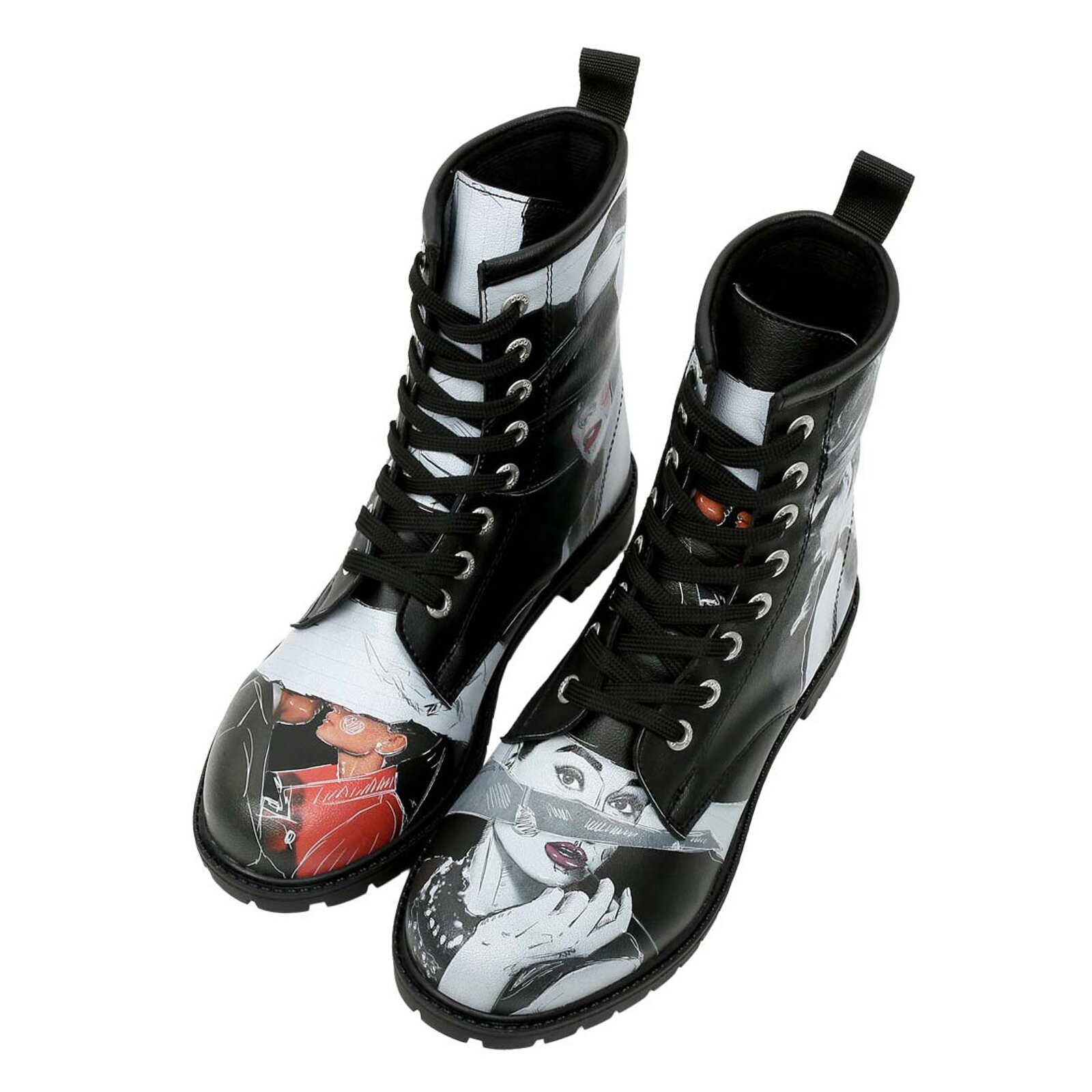 DOGO Schnürboots "Black Longe Boots Schnürstiefel Cat Lovers Damen Stiefele günstig online kaufen