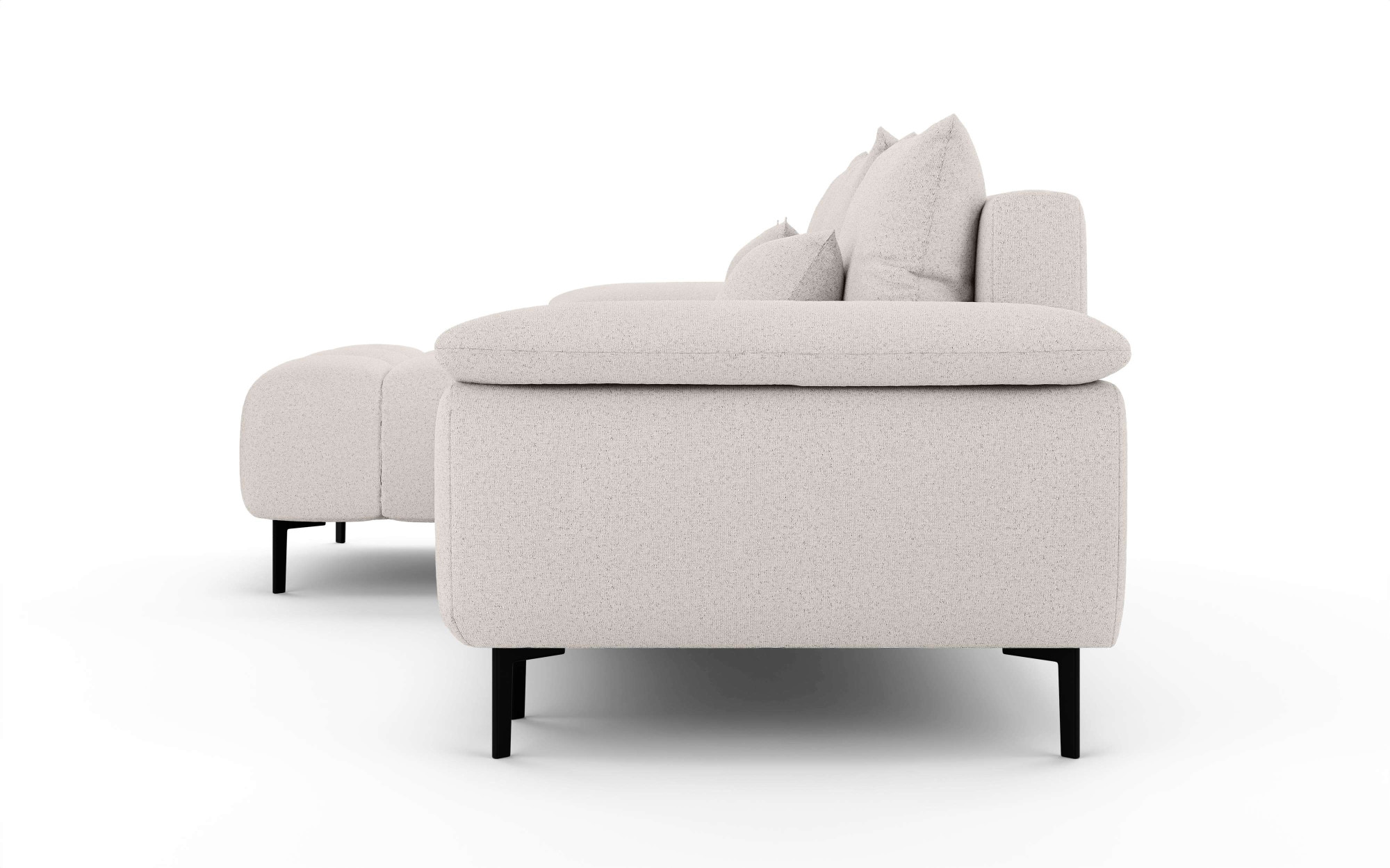 INOSIGN Ecksofa »DROMARA Schlafsofa mit Bettkasten, Maße: B/T/H 277/141/91 cm«, L-Form mit Recamiere rechts/links bestellbar, Wellenunterfederung