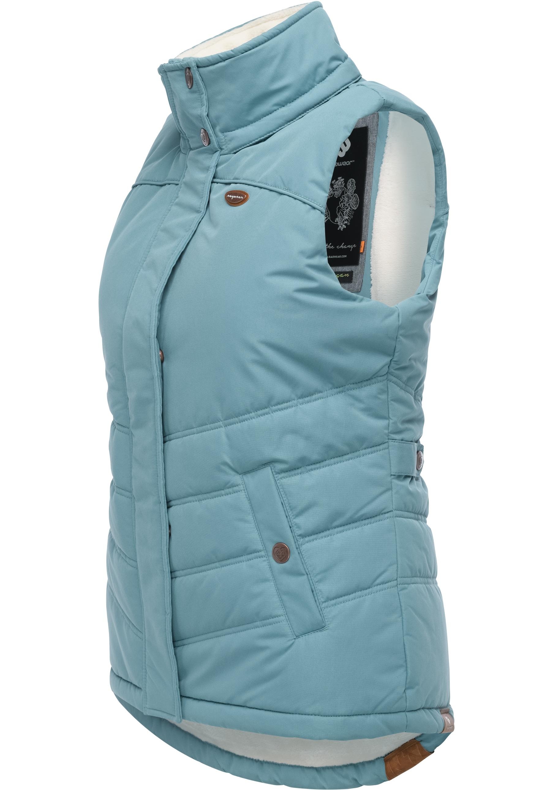 Steppweste RAGWEAR "Hesty", Damen, Gr. L (40), graublau, Außenmaterial: 100% Polyester; Innenfutter: 100% Polyester; Wattierung: 100% Polyester, tailliert Po-bedeckend, hoch geschlossener Ausschnitt, Westen Steppweste, Wasserdichte Outdoor-Weste mit abneh 2