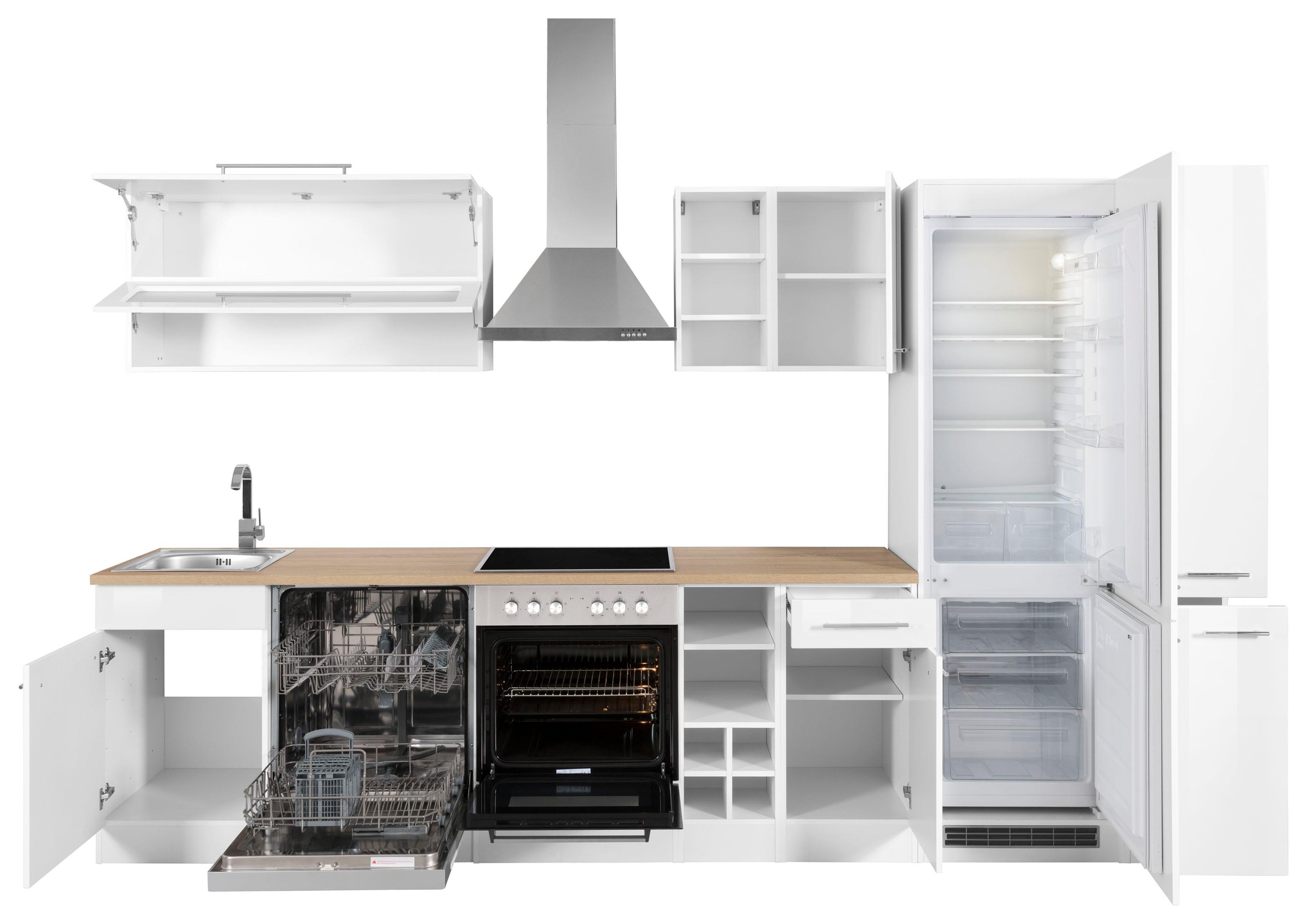 KOCHSTATION Küchenzeile »KS-Eton«, ohne E-Geräte, Breite 330 cm