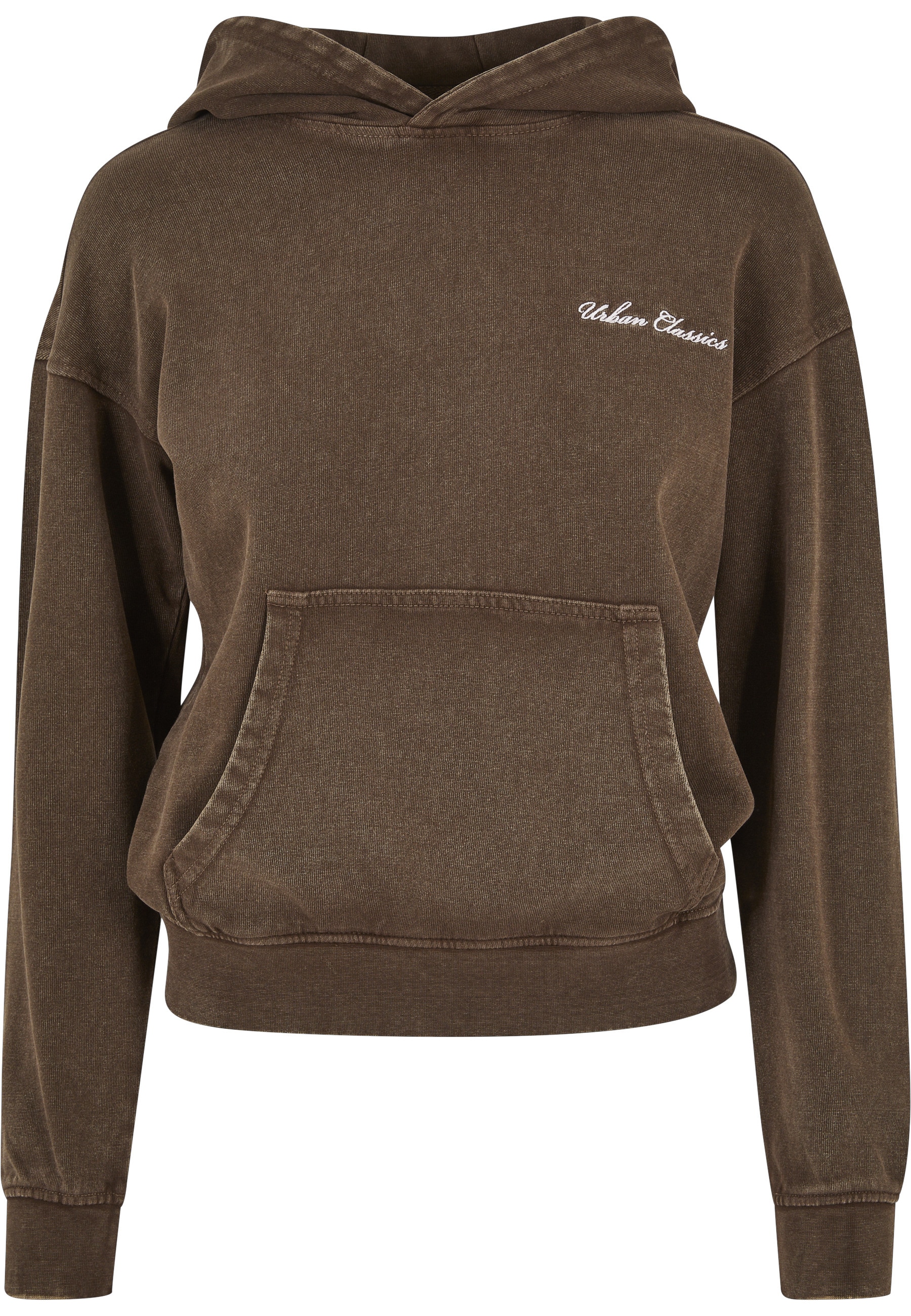 URBAN CLASSICS Rundhalspullover "Urban Classics Damen Ladies Small Embroidery Terry Hoody" 1 Stk.