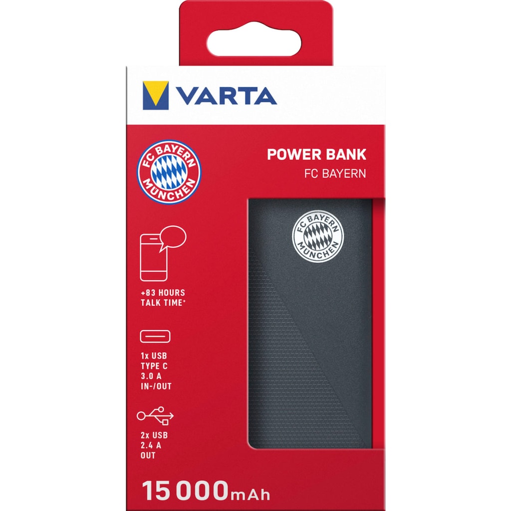 VARTA Powerbank »Power Bank FC BAYERN«, 15000 mAh