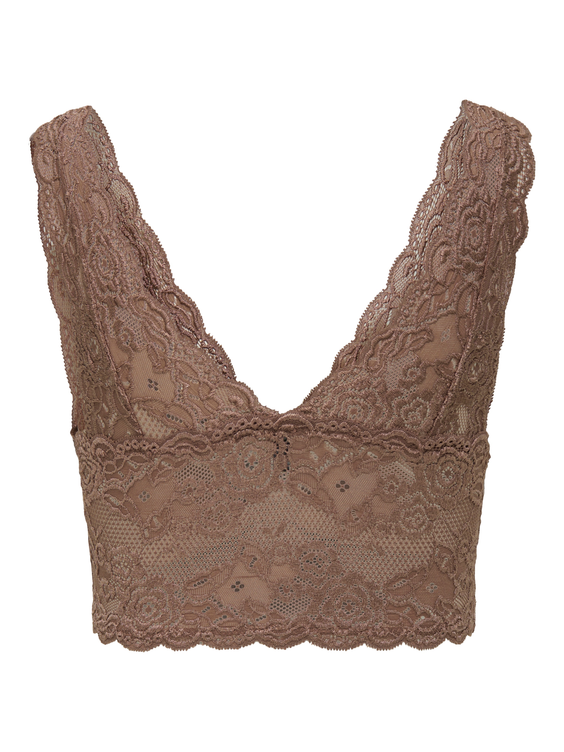 ONLY Spitzentop »ONLCHLOE – Spitzen-Bra mit gepolsterten Cups und Stretch«, regular fit, feminin, Spitze, Kunstfaser, V-Ausschnitt