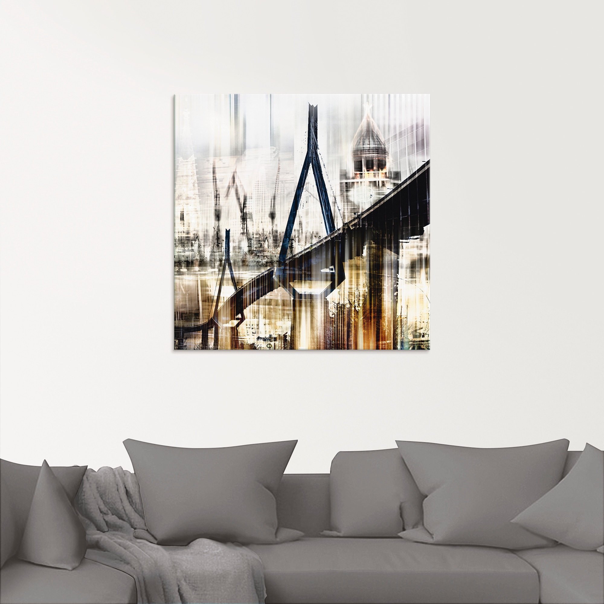 Artland Glasbild »Hamburg Skyline Collage III«, Deutschland, (1 St.), in verschiedenen Größen