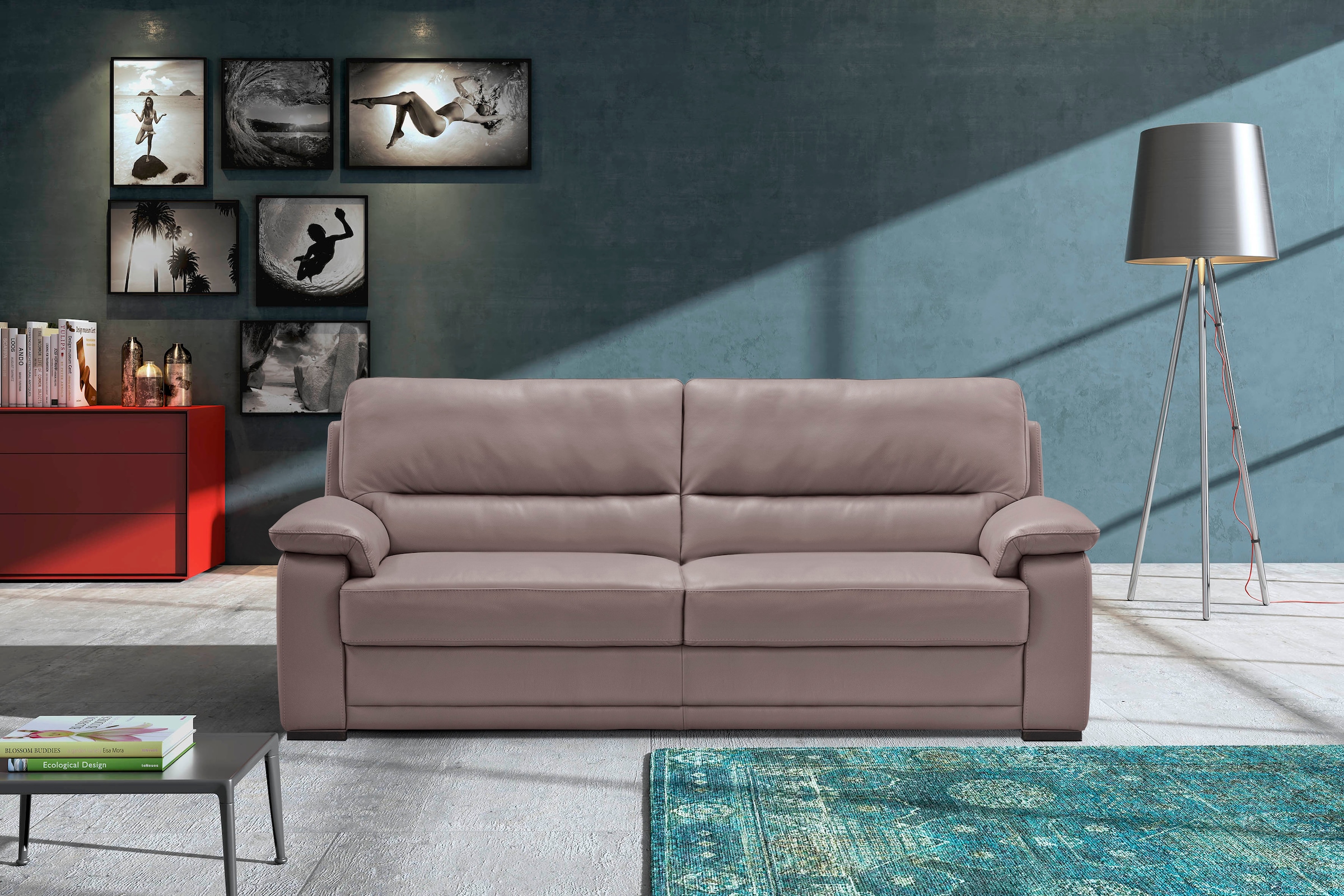 Egoitaliano 2,5-Sitzer "Doris, modernes Designersofa, Ledersofa mit erstklassiger Sitzqualität", edle Detailverarbeitung