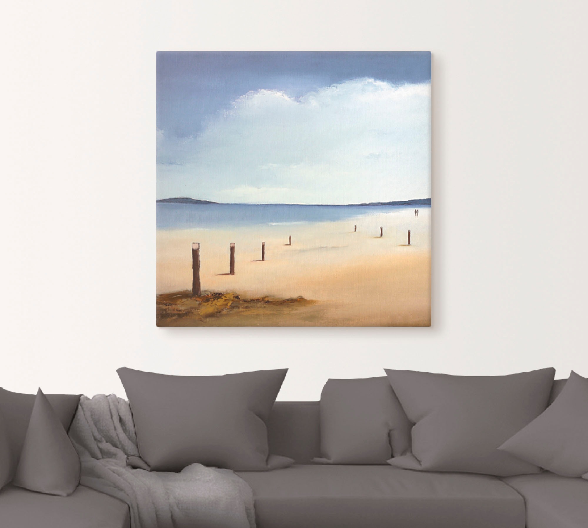 Artland Leinwandbild "Am Strand entlang" Strand 1 Stk. tlg. auf Keilrahmen günstig online kaufen
