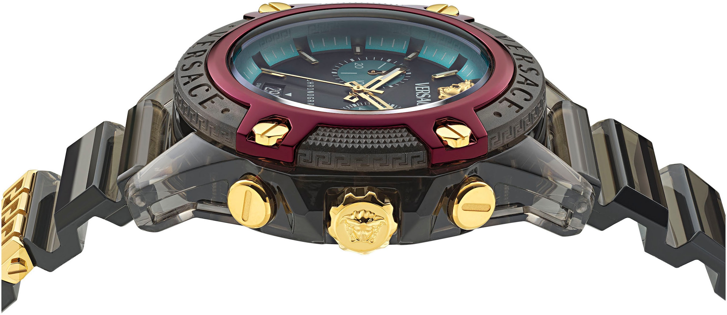 Versace Chronograph »ICON ACTIVE«, Quarzuhr, Armbanduhr, Damenuhr, Herrenuhr, Swiss Made, Polyurethanband