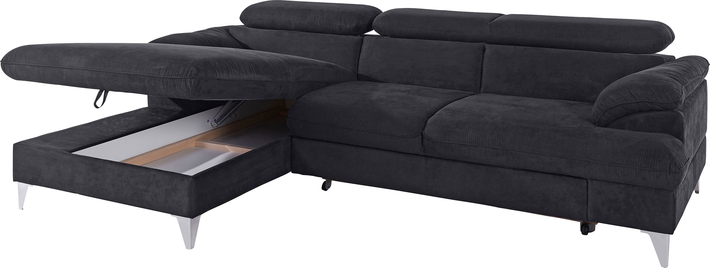 COTTA Polstergarnitur »Caluso«, (2 tlg.), Set: bestehend aus Ecksofa, Hocker, Ecksofa inkl. Kopfteilverstellung