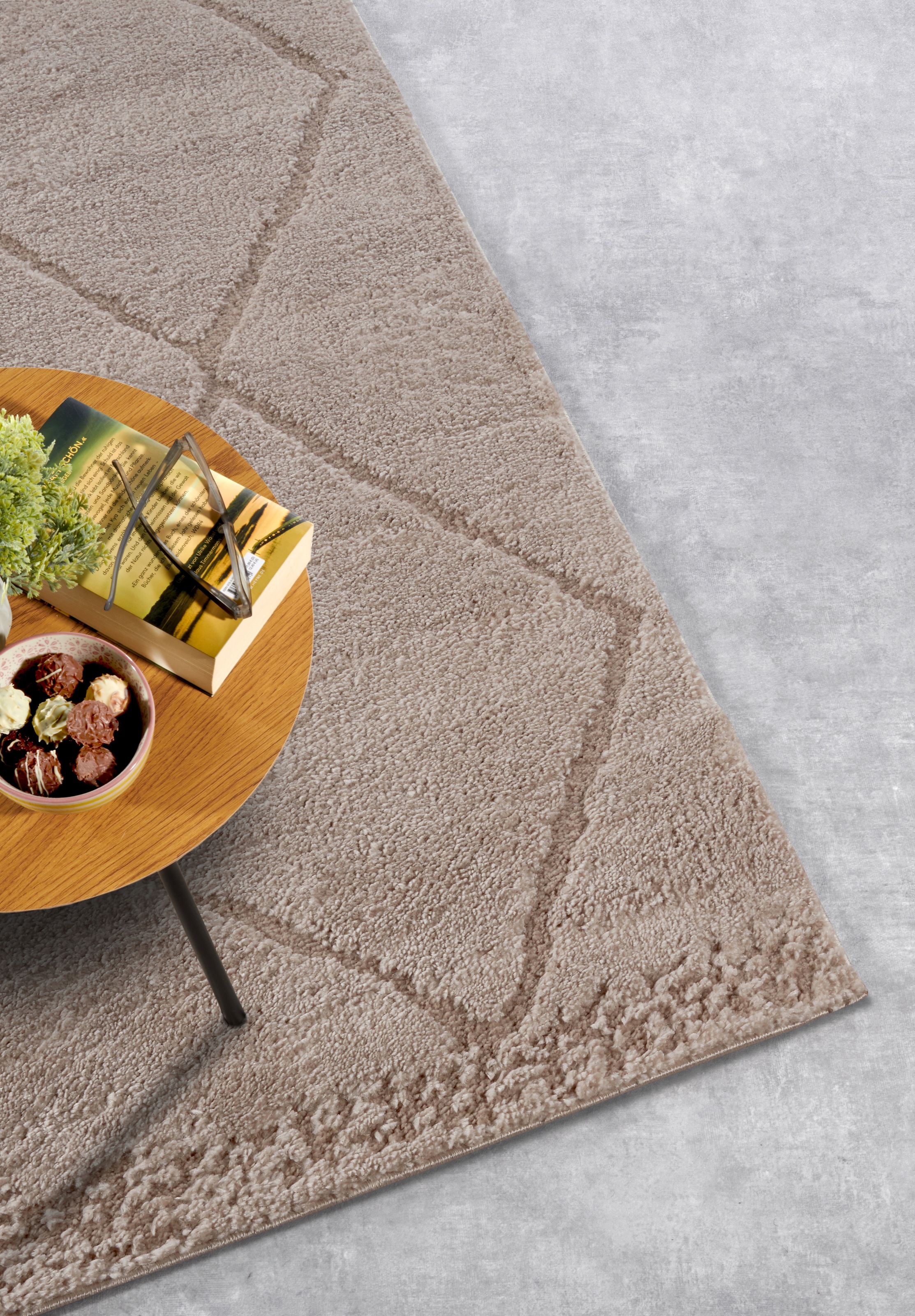 ELLE DECORATION Designteppich »Perrotin«, rechteckig, 18 mm Höhe, Läufer, Shaggy, flauschig, weich, Langflor, modern, Hoch Tief Effekt