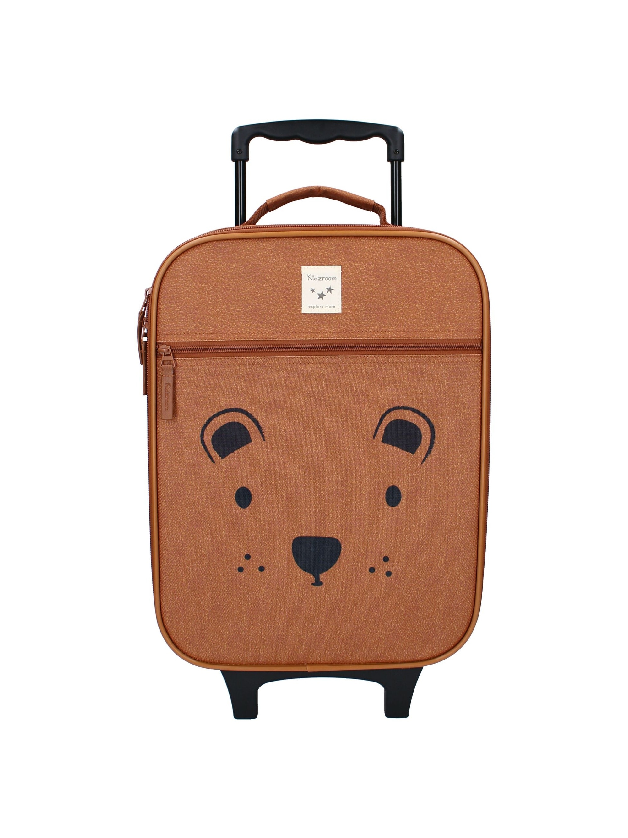 VADOBAG Kinder Trolley "Kidzroom Current Legend", braun, Polyester, bedruckt, Koffer, mit niedlichem Bären-Gesicht