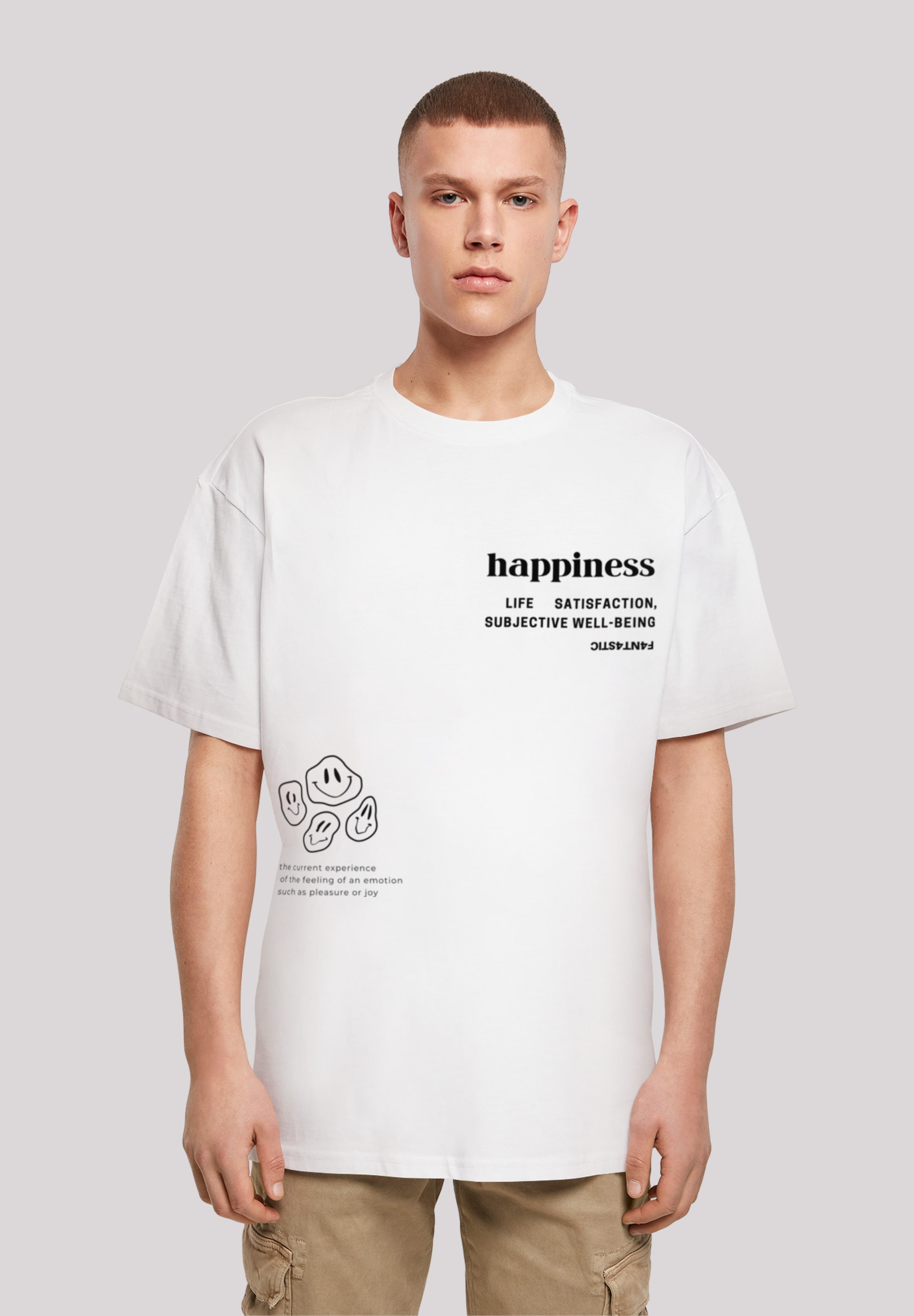 F4NT4STIC T-Shirt "happiness OVERSIZE TEE", Print