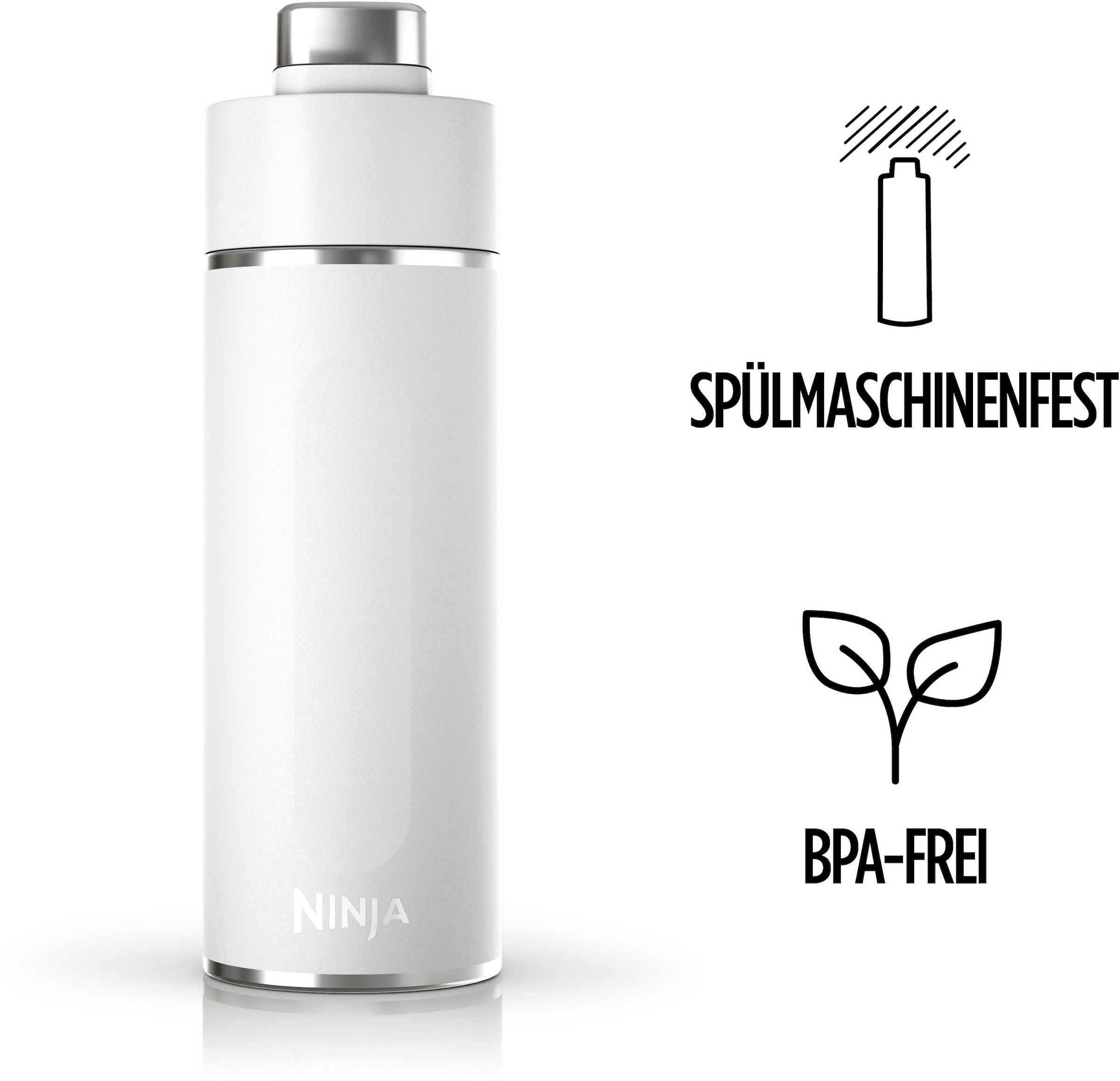 NINJA Isolierflasche »Ninja Thirsti Reiseflasche – 530 ml DW1801EUU / 700 ml DW2401EUU«, Getränke bleiben 24 Stunden kalt, 12 Stunden heiß, Eis hält 2 Tage