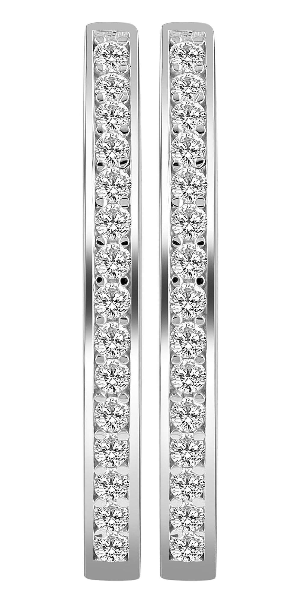 Adelia´s Paar Creolen »Damen Ohrringe – Creole aus 925 Silber mit Zirkonia« Ein stilvolles Geschenk für besondere Momente