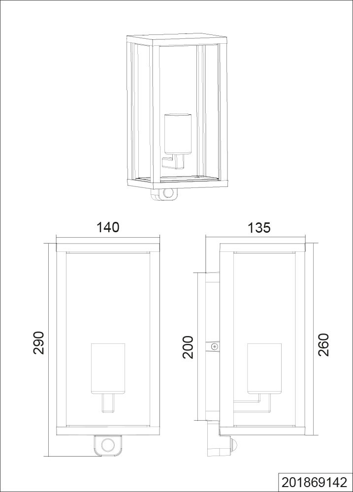 TRIO Leuchten Außen-Wandleuchte »GARONNE, Outdoor Wandlampe exkl 1x E27 max 60W, Hauswand-Leuchte« E27 1 Stk. warmweiß - kaltweiß Garten Wandleuchte IP44 mit Bewegungsmelder, Leuchtdauer einstellbar