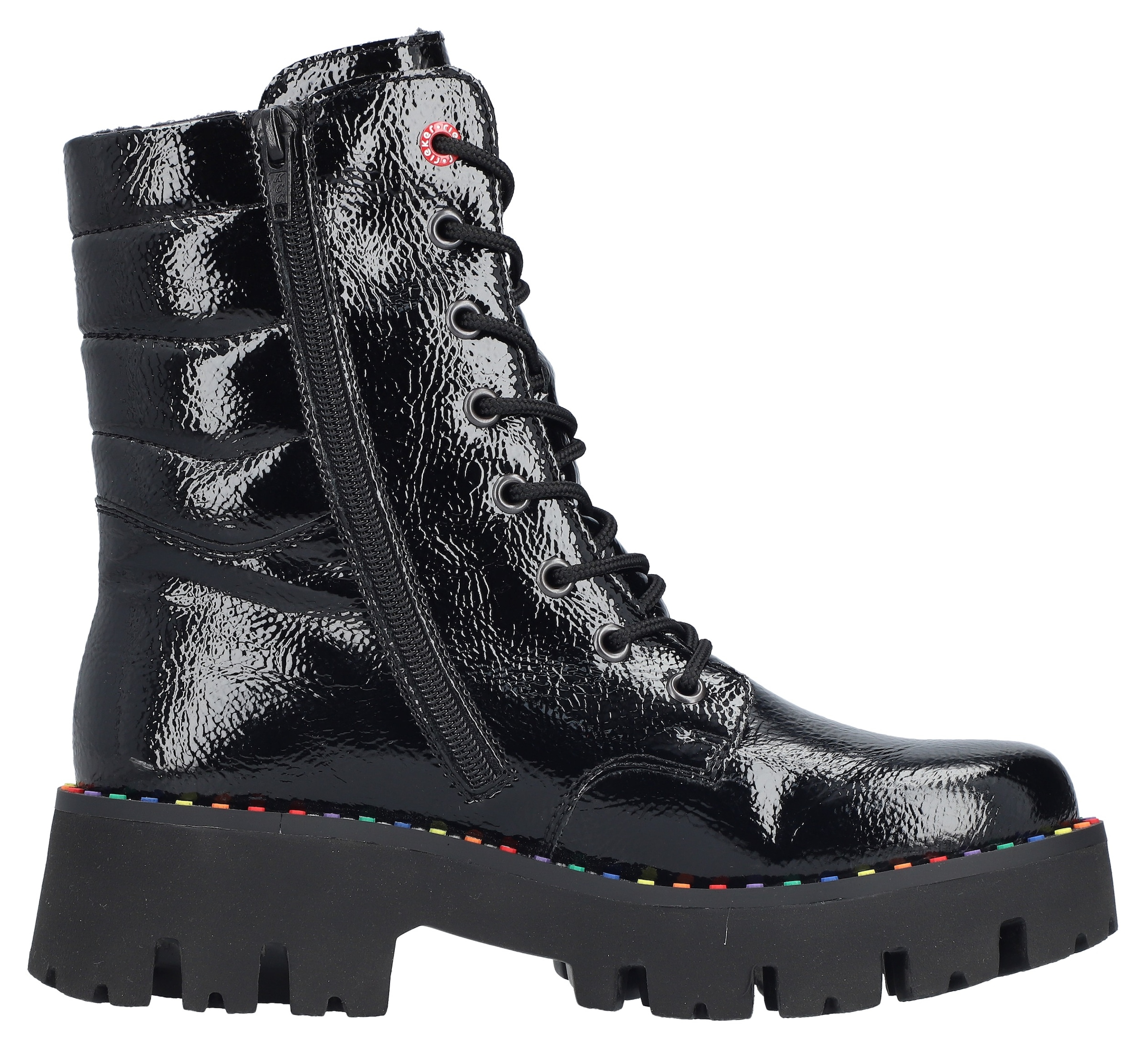Rieker Winterstiefelette, Plateauboots, Winterboots, Lackstiefelette mit Innen-Reißverschluss