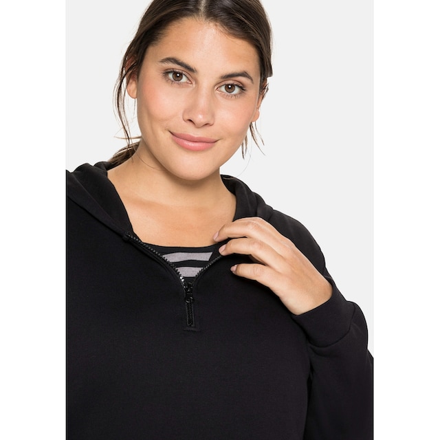 Sheego Kapuzensweatshirt »Große Größen«, mit Reißverschluss am Ausschnitt  für bestellen | BAUR
