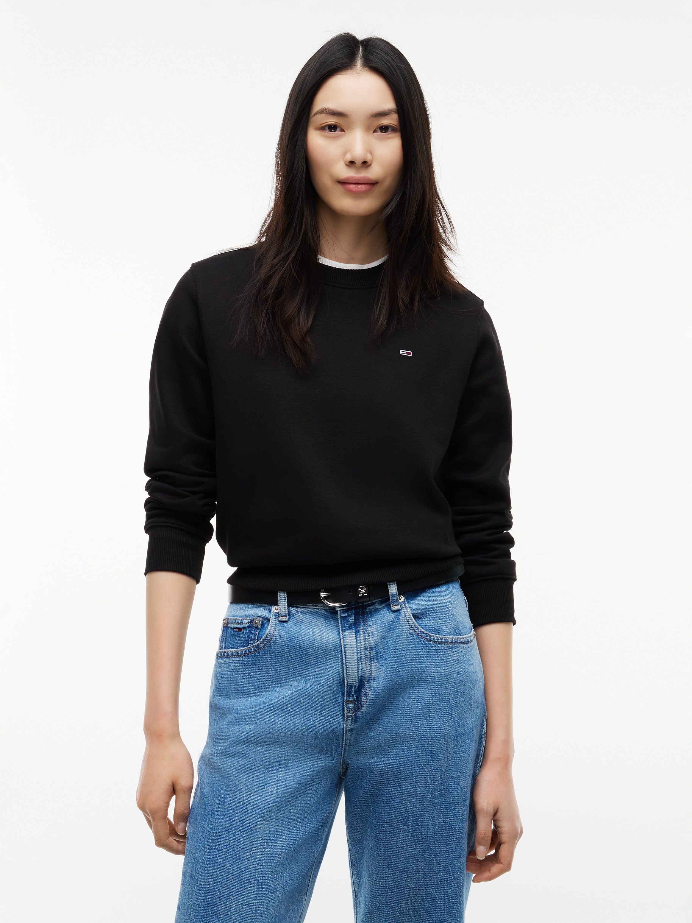 Tommy Jeans Sweatshirt "TJW REG S FLAG CREW", mit Logostickerei, Regular Fit