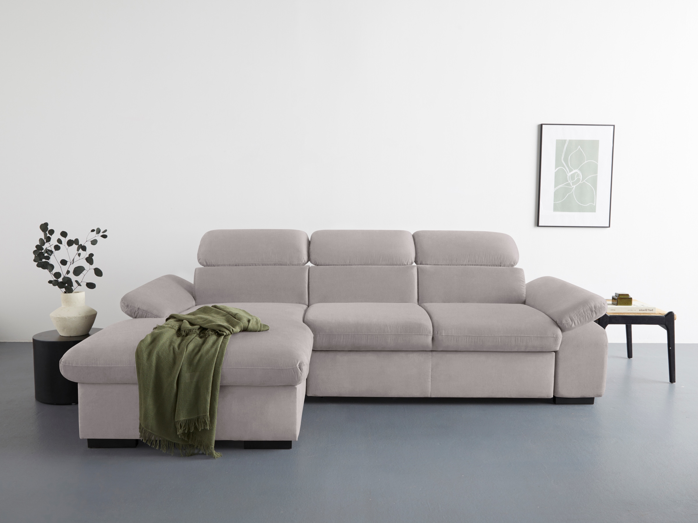 COTTA Ecksofa "Lola L-Form mit Kopfteilfunktion & Hocker", (Set, mit Hocker günstig online kaufen
