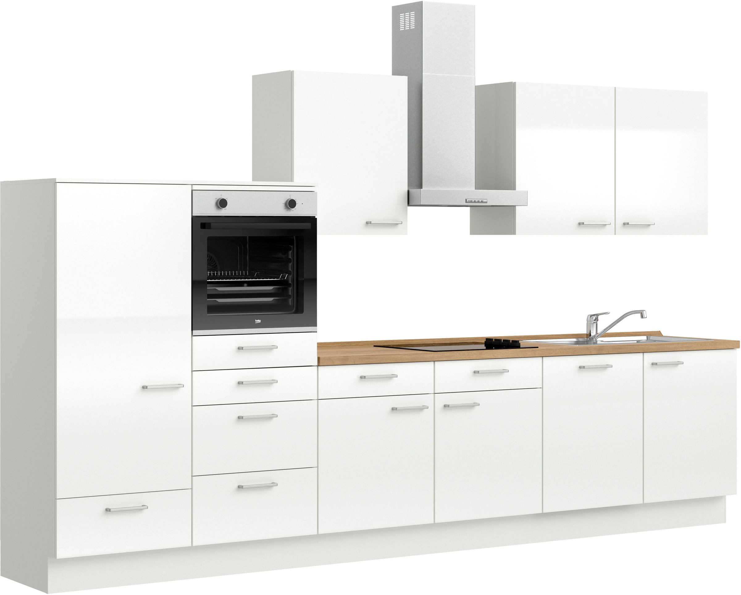 nobilia® Küchenzeile »"Flash I"«, vormontiert, Ausrichtung wählbar, Breite 360 cm, wahlw. mit E-Geräten