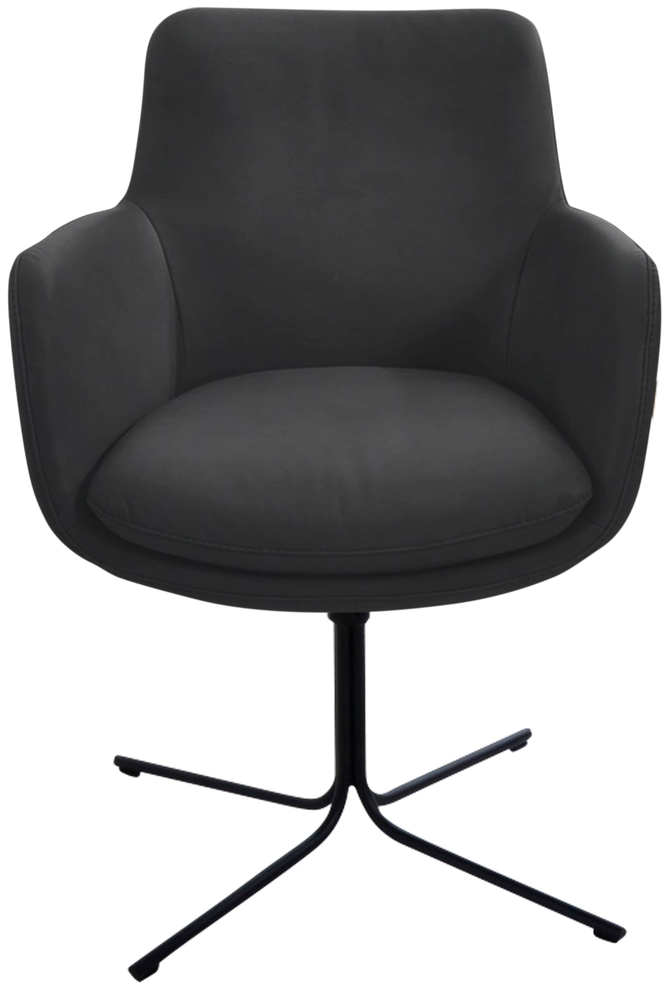 K+W Komfort & Wohnen Drehstuhl "Pego" () filigranem 4-Fuß-Gestell in schwar günstig online kaufen