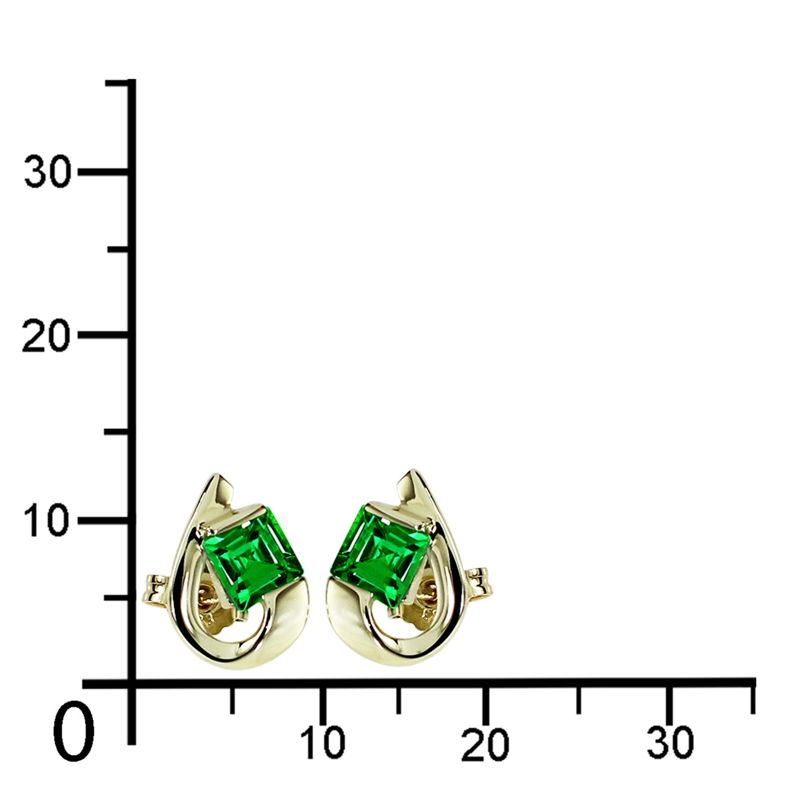 OSTSEE-SCHMUCK Paar Ohrstecker »- Mina - Gold 333/000 - sy. Smaragd«