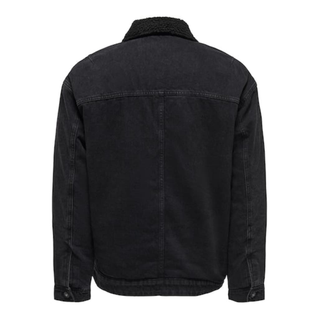 ONLY & SONS Jeansjacke »ONSRICK OVZ BLACK 6942 TEDDY DNM JACKET«