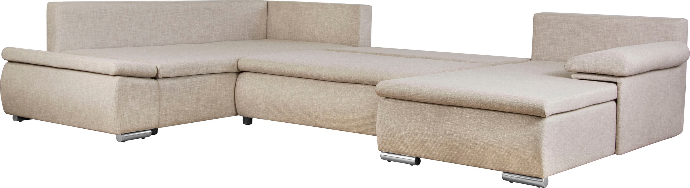 Home affaire Wohnlandschaft »Acra U-Form«, mit Bettfunktion und Bettkasten, in Mattenoptik