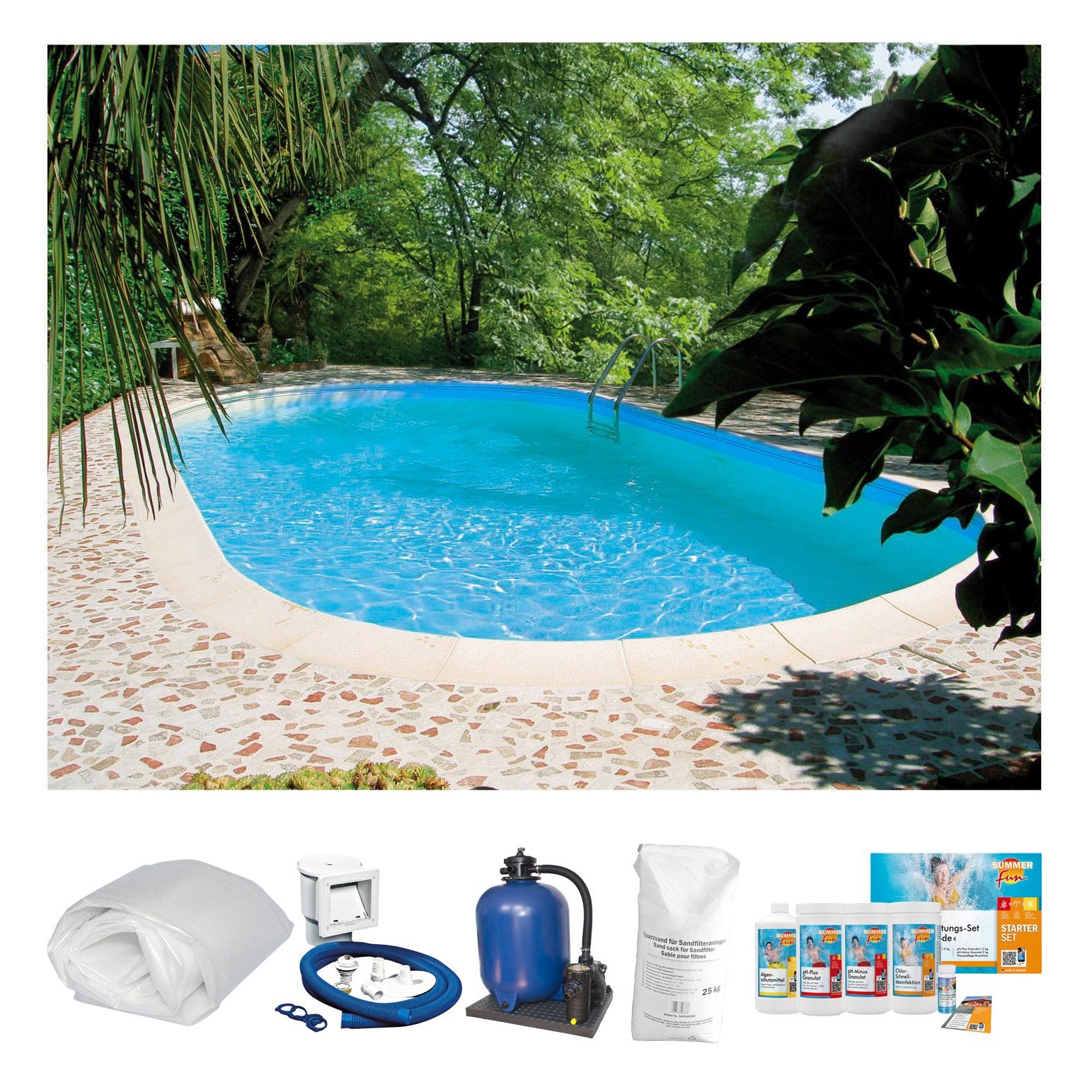 SUMMER FUN Ovalpool »Premium Tahiti« (Set)