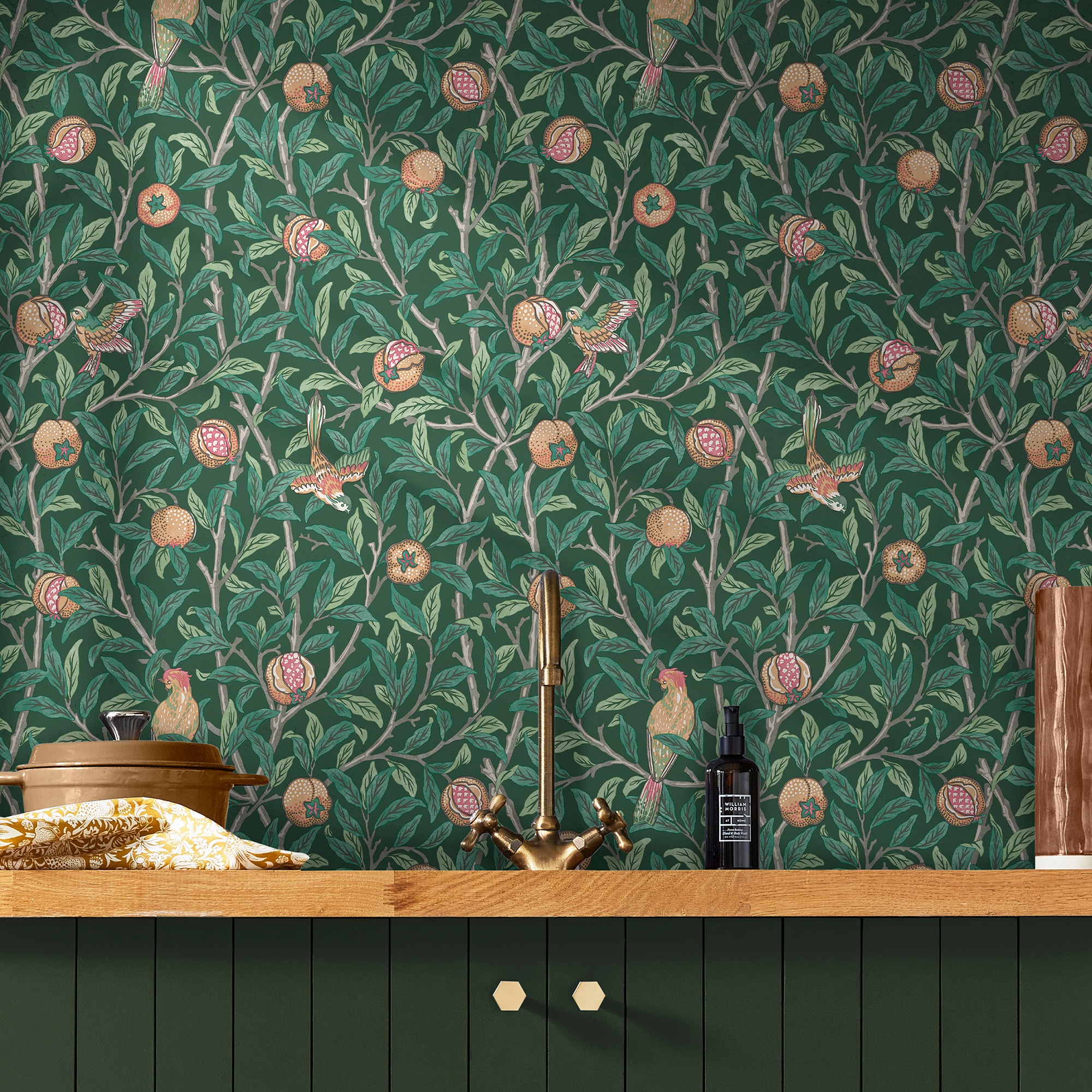 WILLIAM MORRIS AT HOME Vliestapete "Bird & Pomegranate" Retro texturiert Design Tapeten