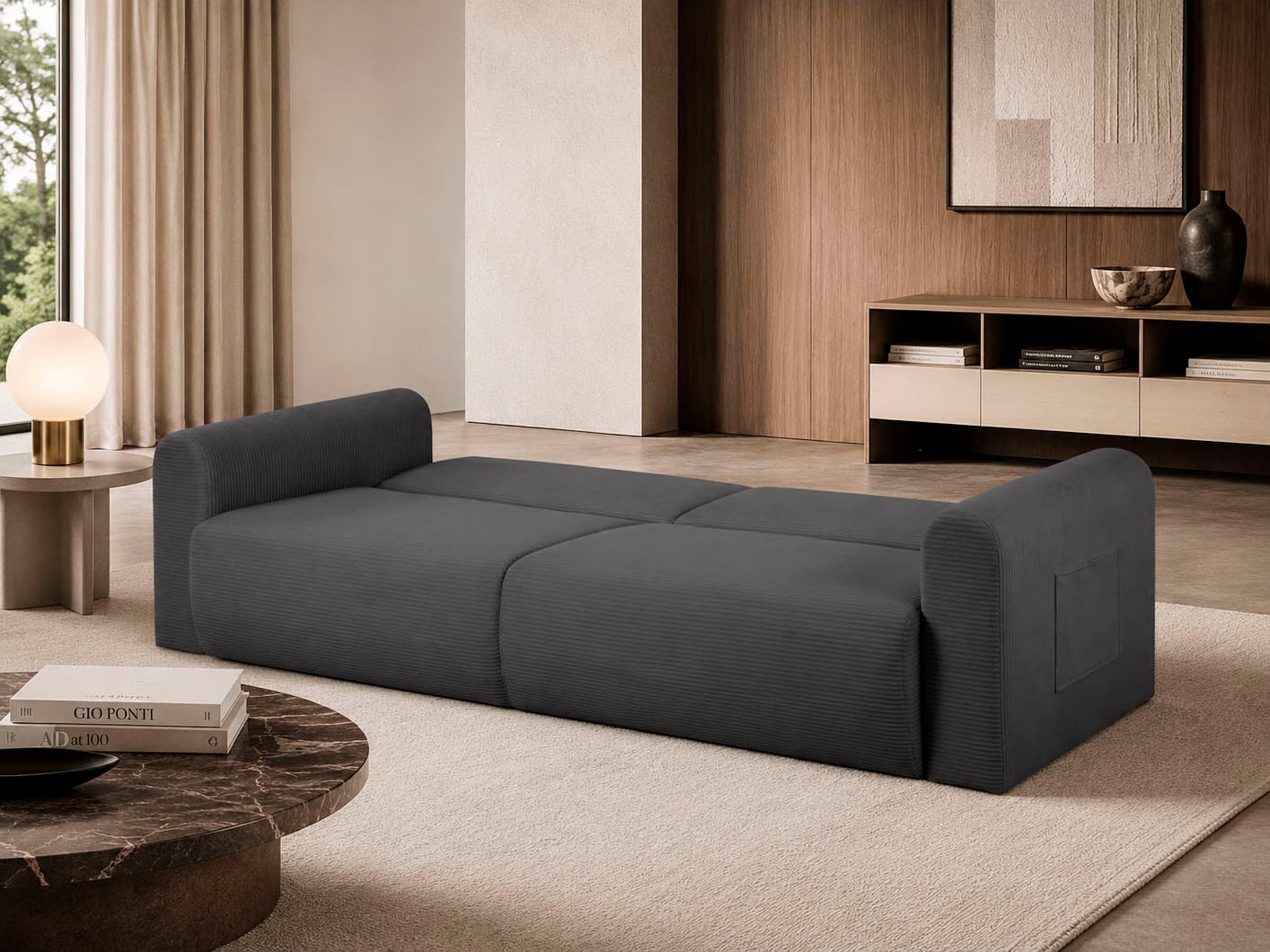 OTTO home 3-Sitzer »JONAA Schlafsofa 225 cm« Liegefläche 105/187 cm, softer Cord-Bezug