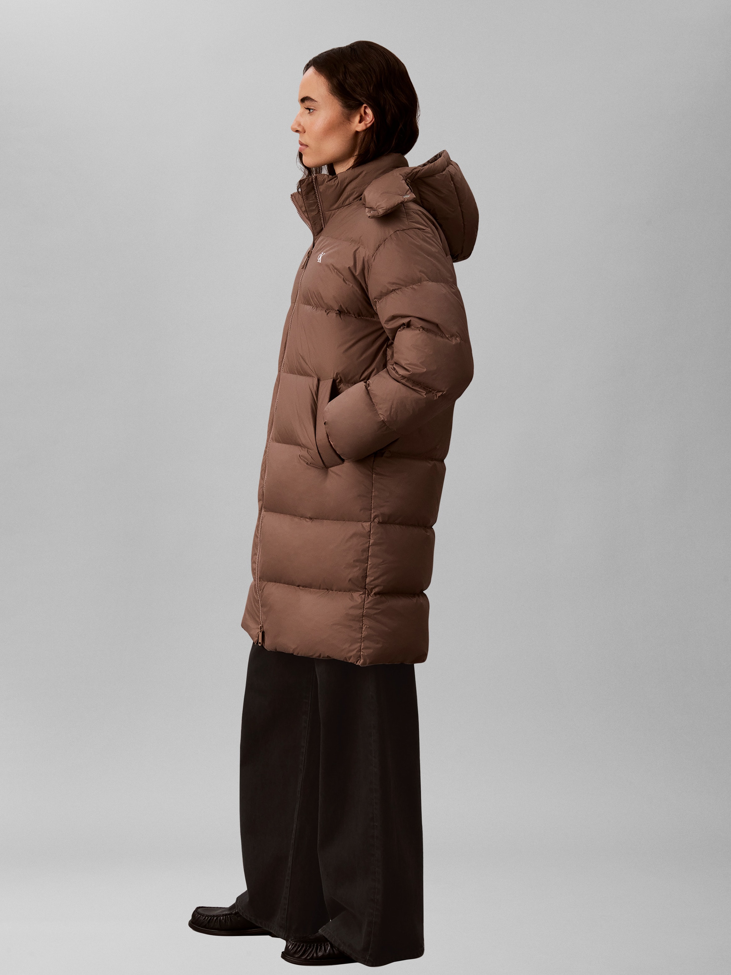 Calvin Klein Jeans Steppmantel »ESSENTIAL LONG DOWN PUFFER« Regular fit mit Kapuze