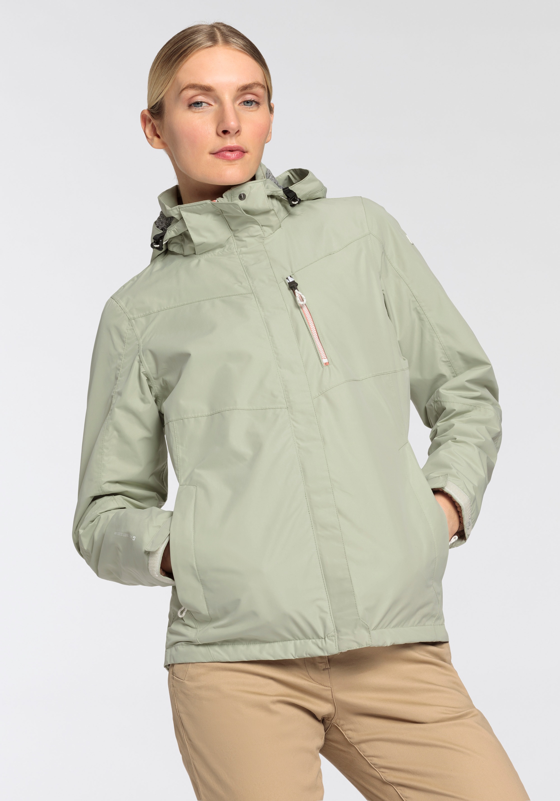 Killtec Regenjacke mit Kapuze mit abzippbarer Kapuze, wasser- und winddicht, atmungsaktiv, leicht