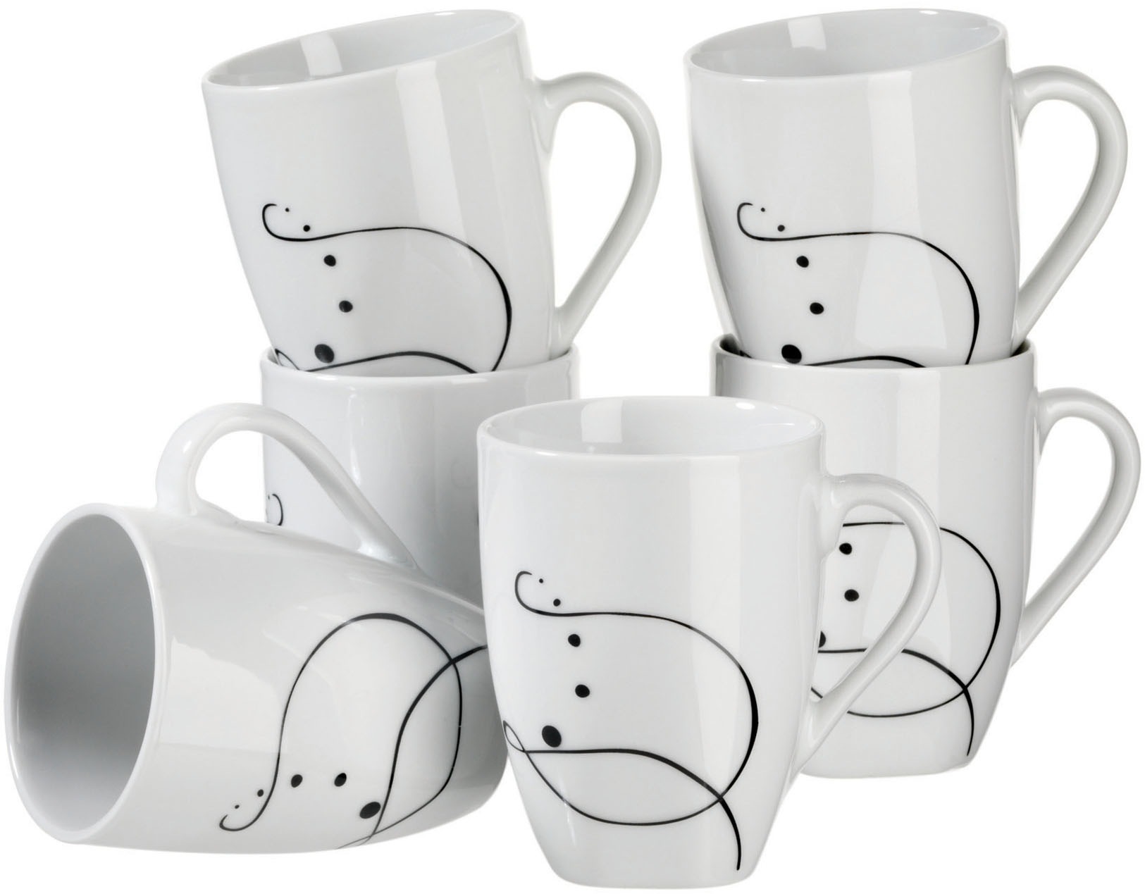 MÄSER Becher "Chanson" 6-teilig, fantasievolles Dekor