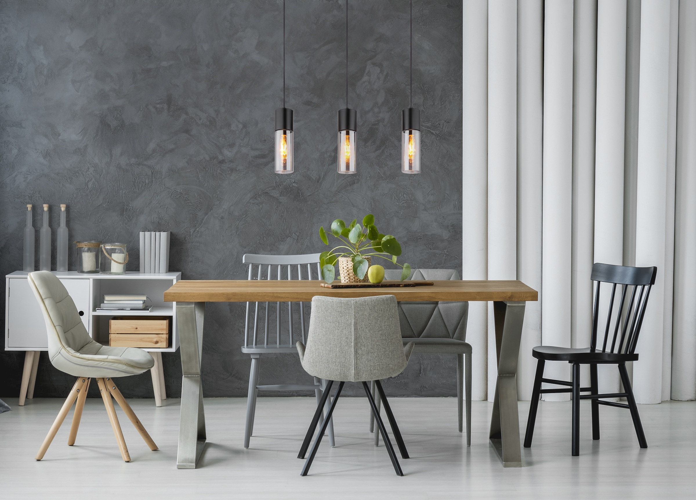 GLOBO LIGHTING Hängeleuchte »ANNIKA«, Leuchtmittel E27 | ohne Leuchtmittel, Hängelampe/Pendelleuchte/Esszimmer/Wohnzimmer/Esstisch
