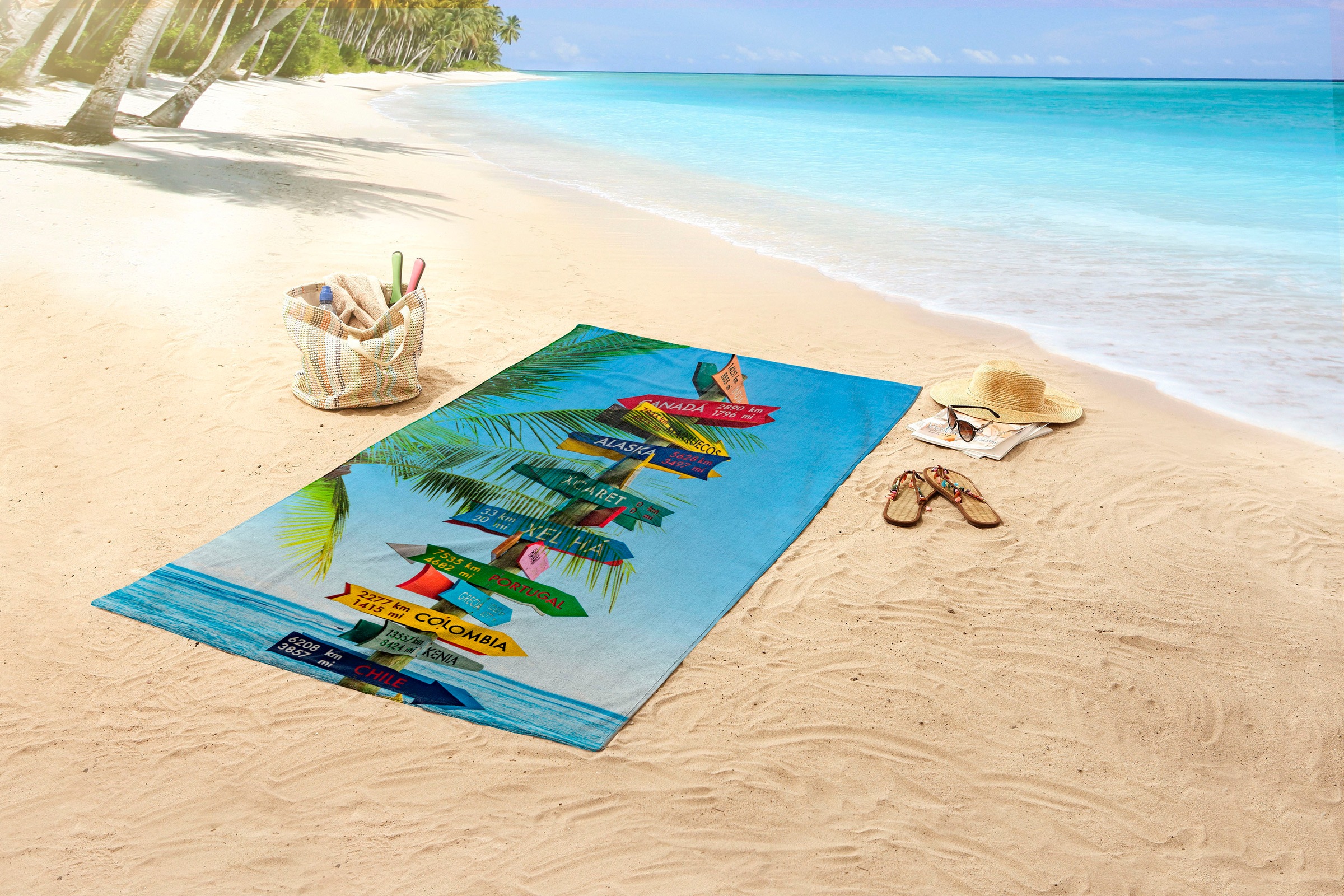 good morning Strandtuch "Beach Sign" Mikrofaser, 100x180, Schnelltrocknend, günstig online kaufen