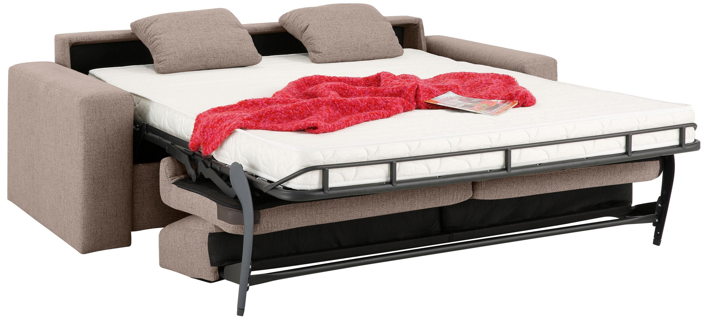 Home affaire Schlafsofa »Roma Matratzenhöhe 14 cm«, Dauerschlaffunktion, mit Unterfederung, Lattenrost, Matratze